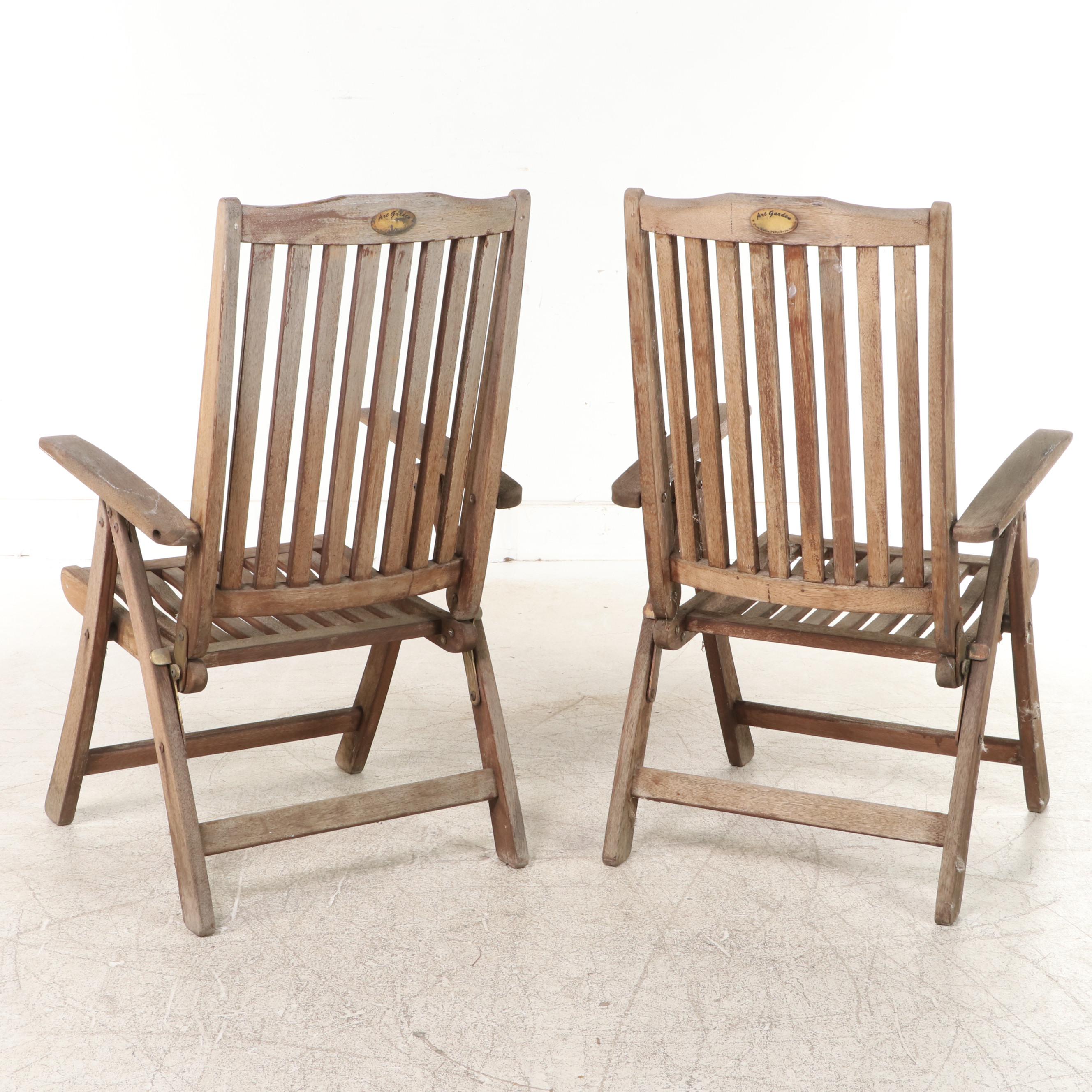 Art Garden Kwila Wood Folding Table and Adjustable Chairs EBTH