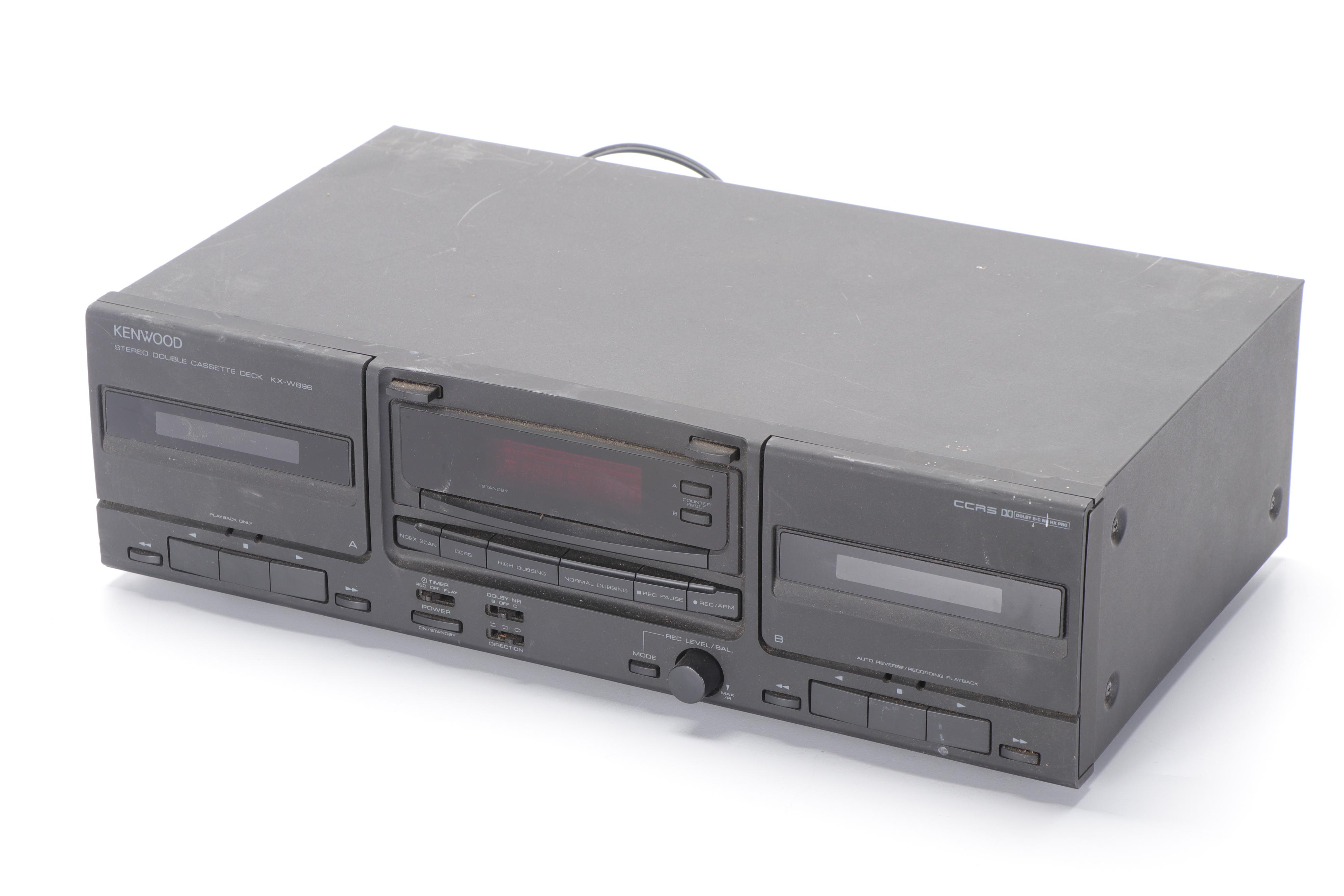 Sony CD Player, JVC Audio Video Receiver, Kenwood Tape Player, Late