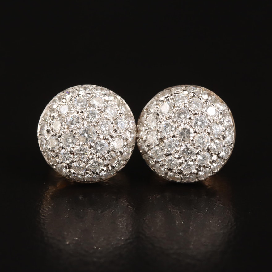 14K 1.26 CTW Pavé Diamond Stud Earrings