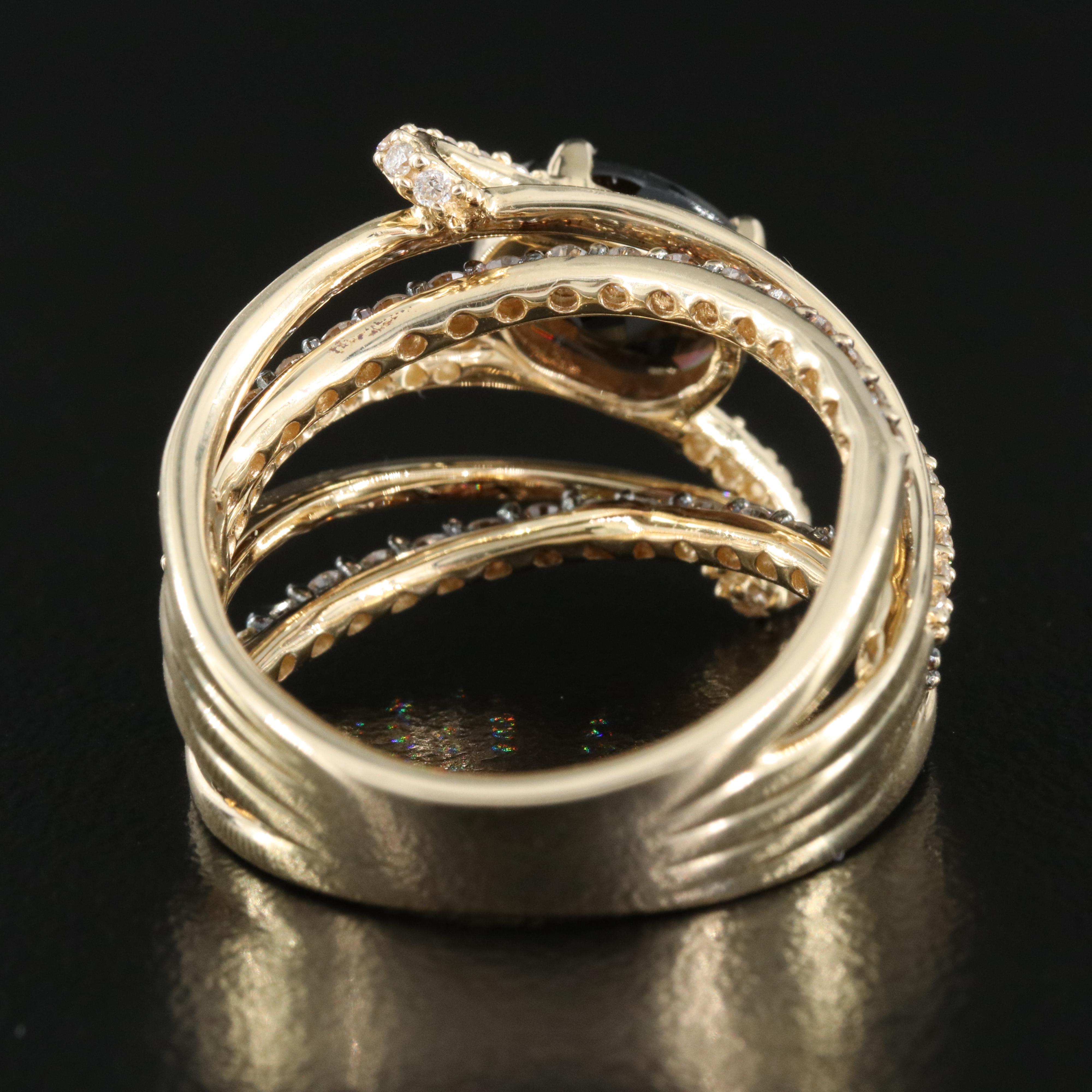 Le Vian 14K Smoky Quartz and Diamond High Low Ring EBTH