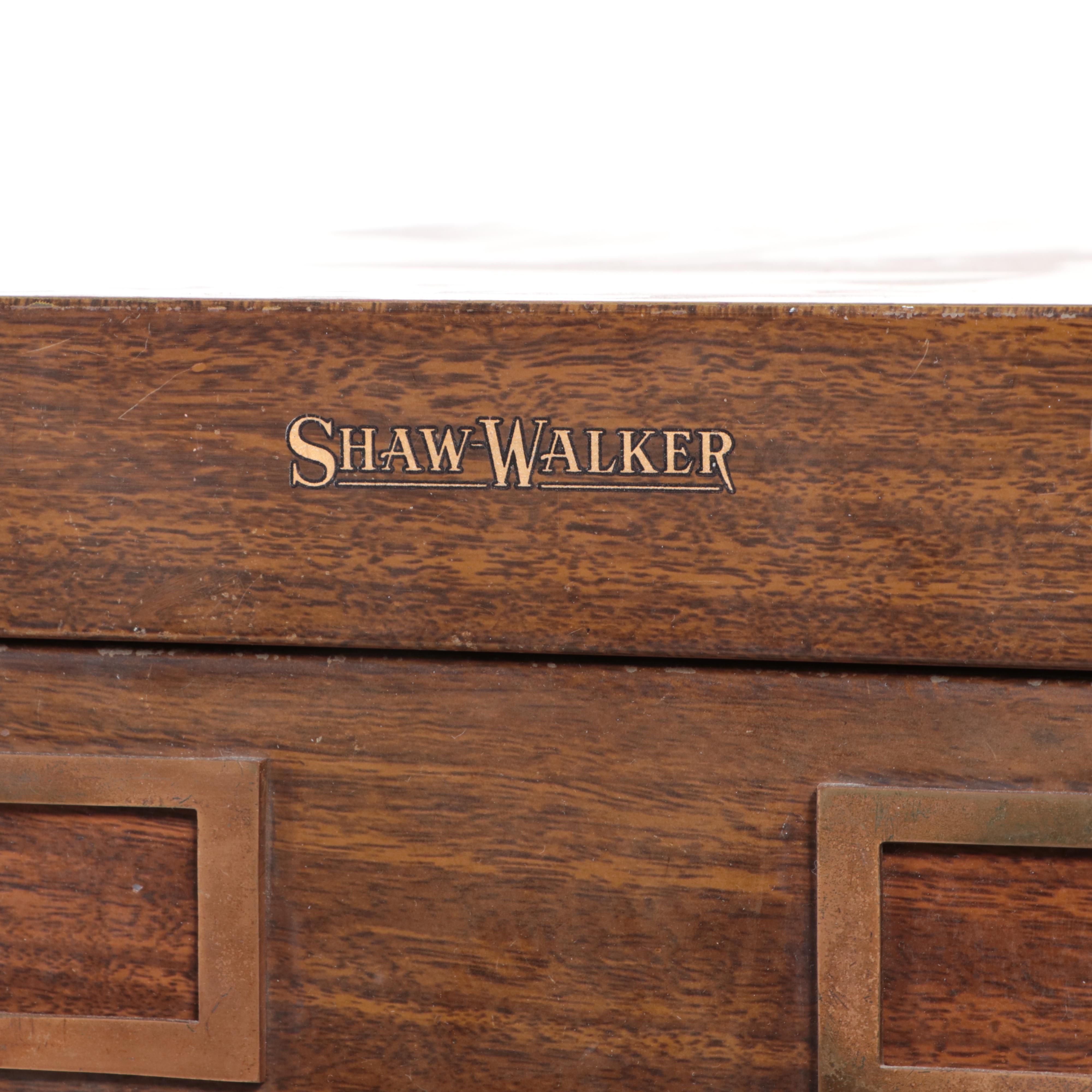 ShawWalker WalnutGrained Metal FiveDrawer File Mid20th