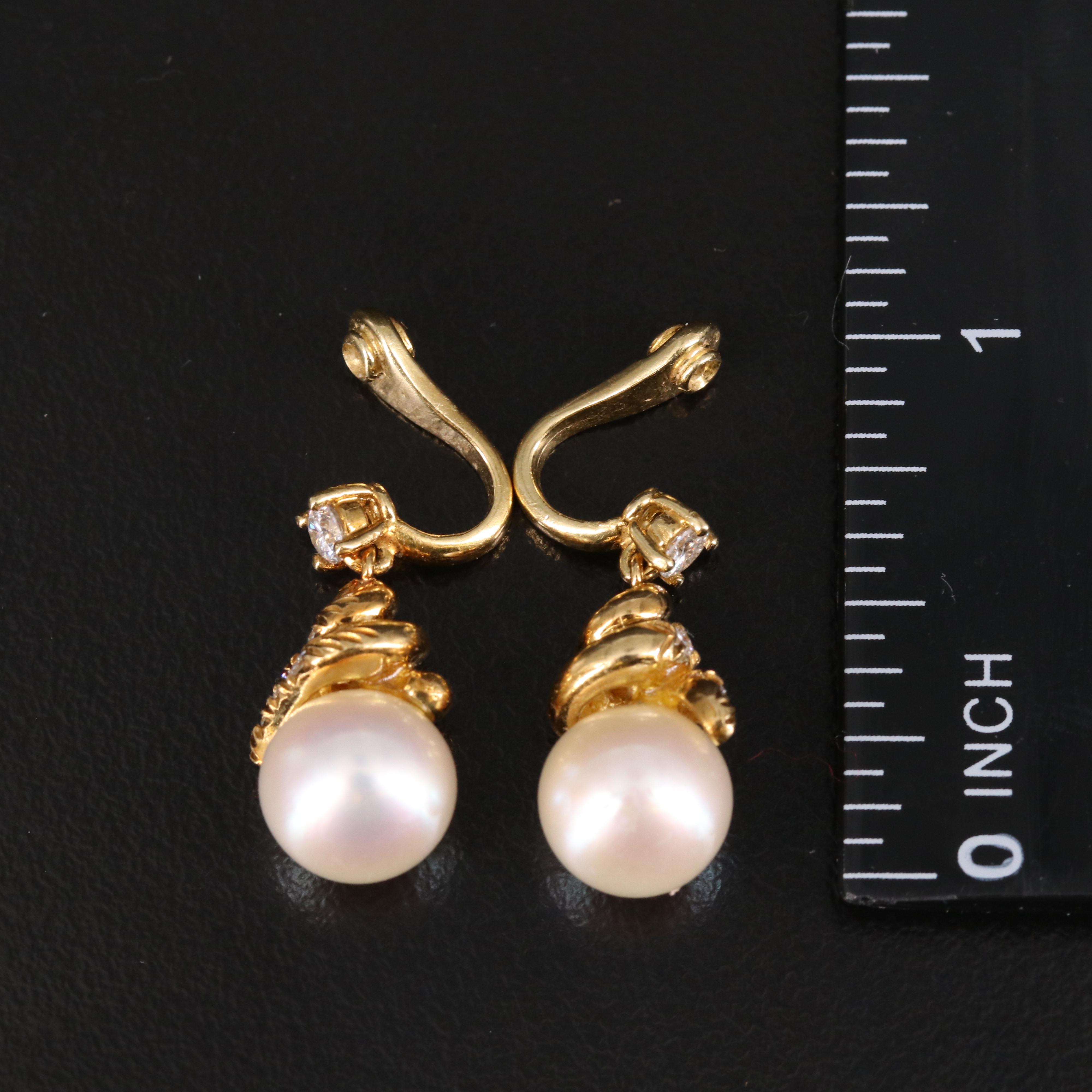 18K Pearl and Diamond Earring Enhancers EBTH
