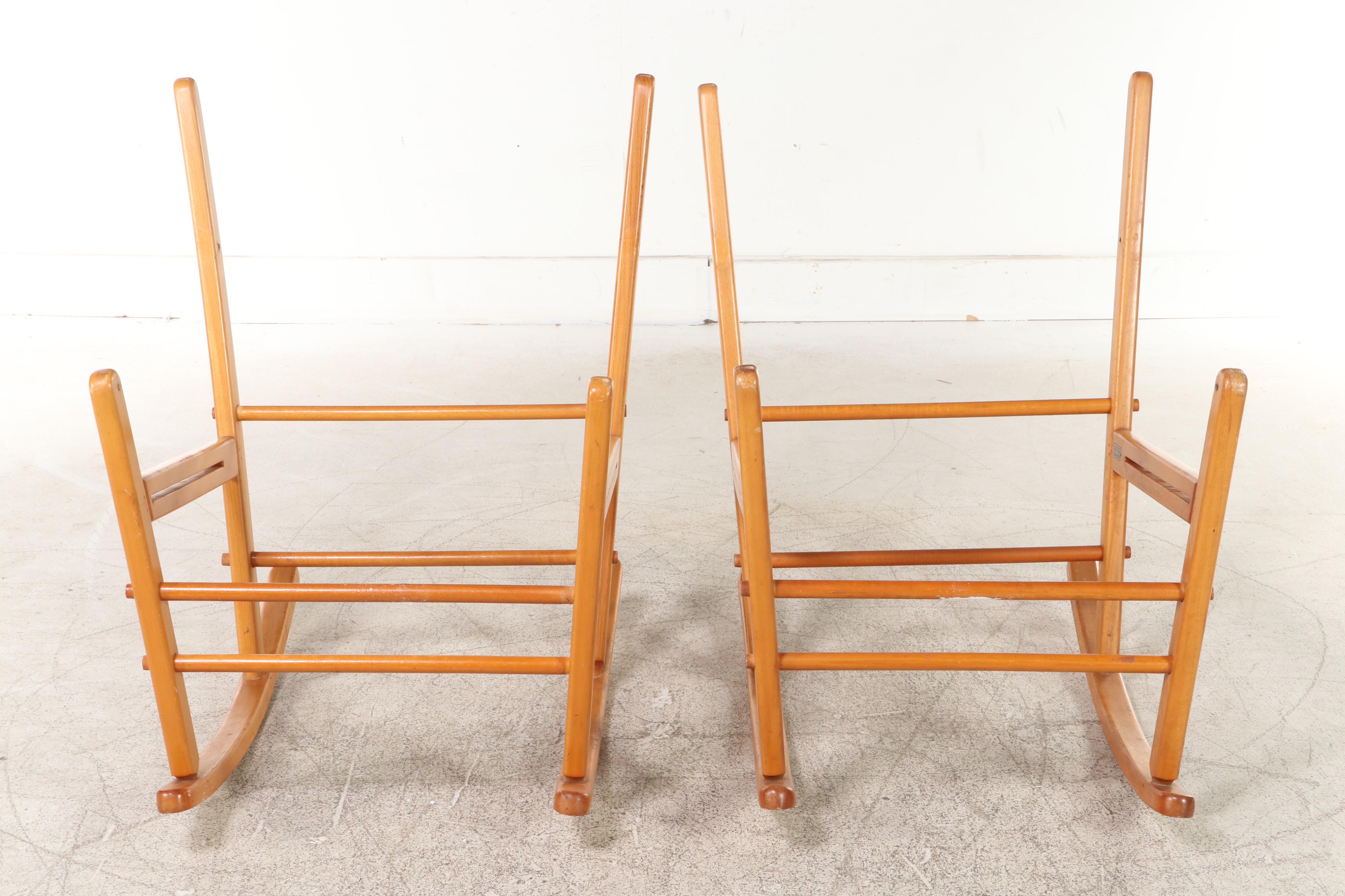 Pair of Gold Medal Folding Furniture Co."Safari" Maple Rocking Chair