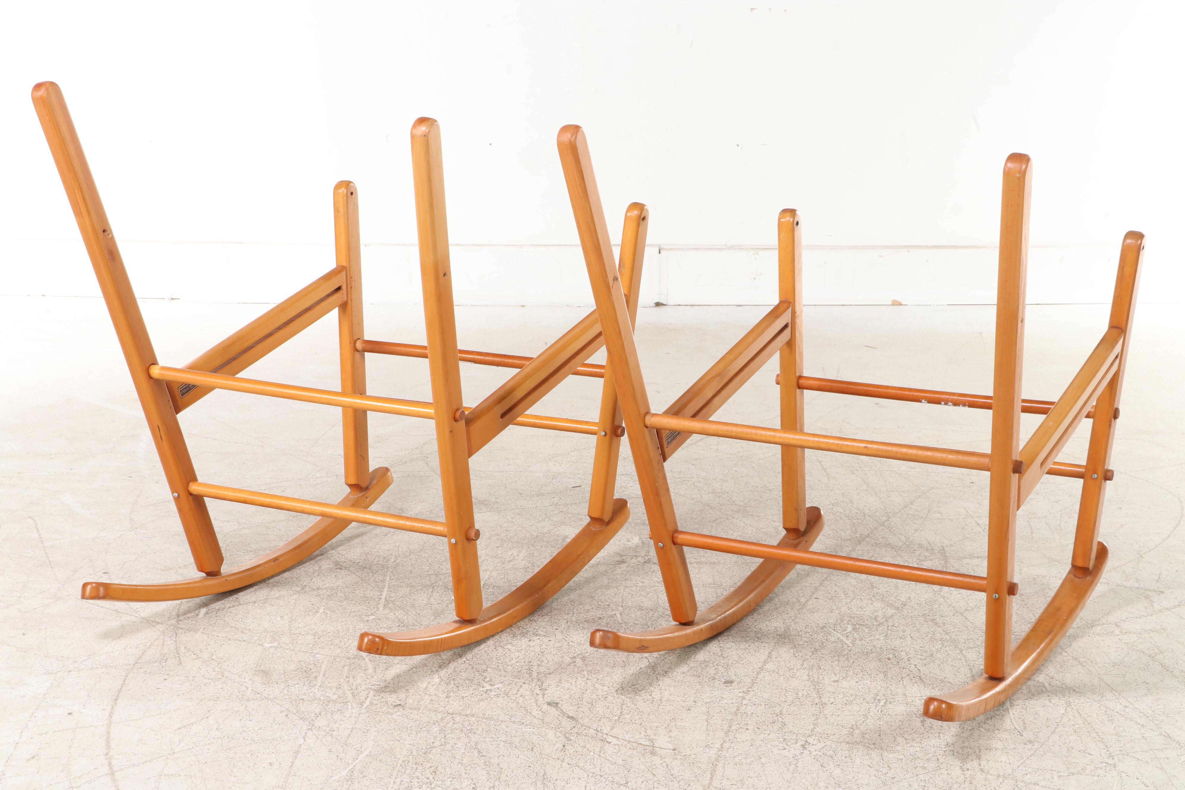 Pair of Gold Medal Folding Furniture Co."Safari" Maple Rocking Chair