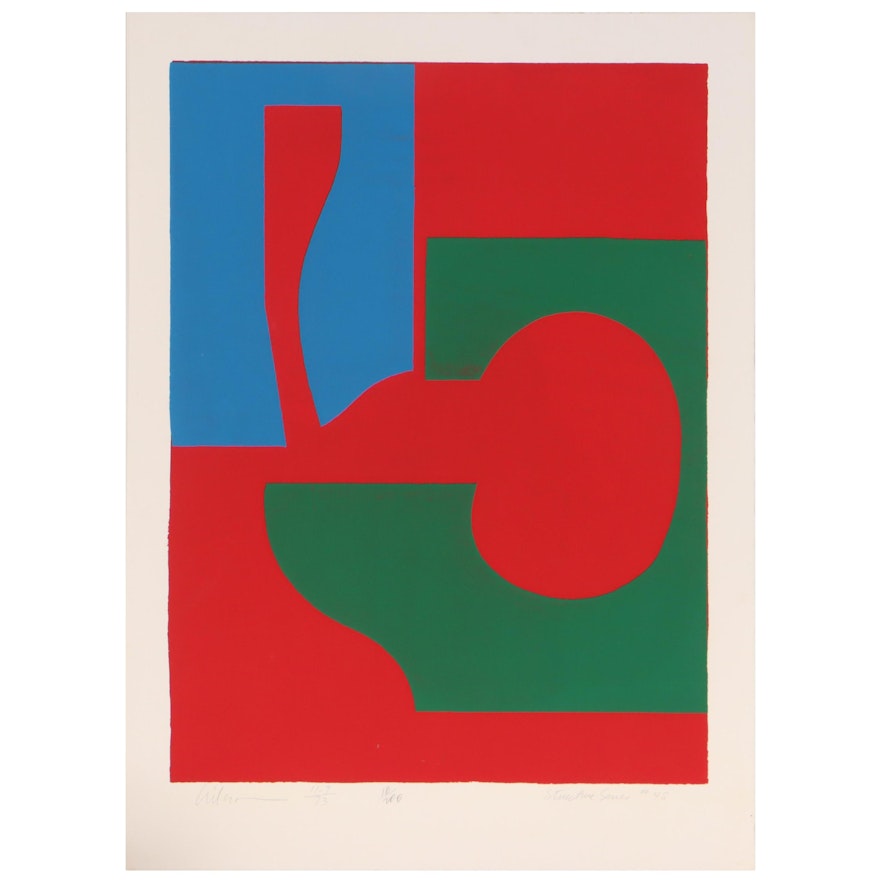 Harry Hilson Abstract Biomorphic Serigraph From "Structure Series," 1973