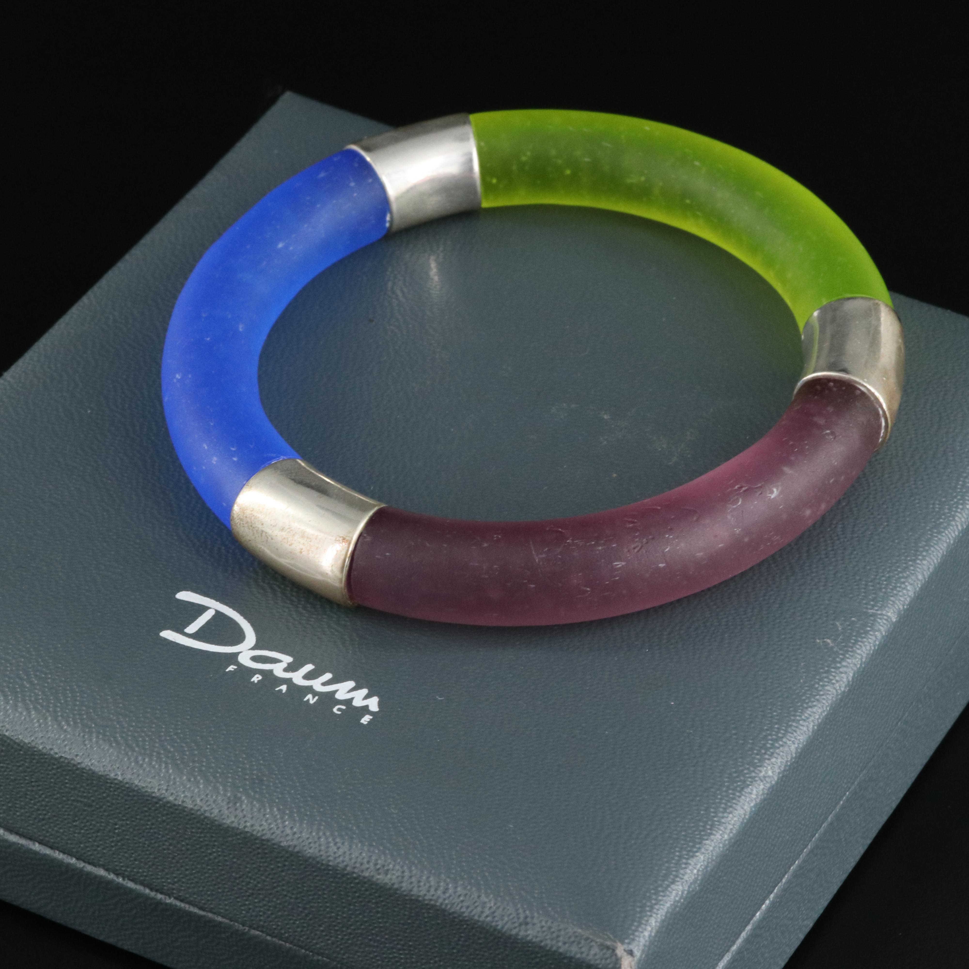 Daum Sterling Crystal Art Glass Bangle EBTH