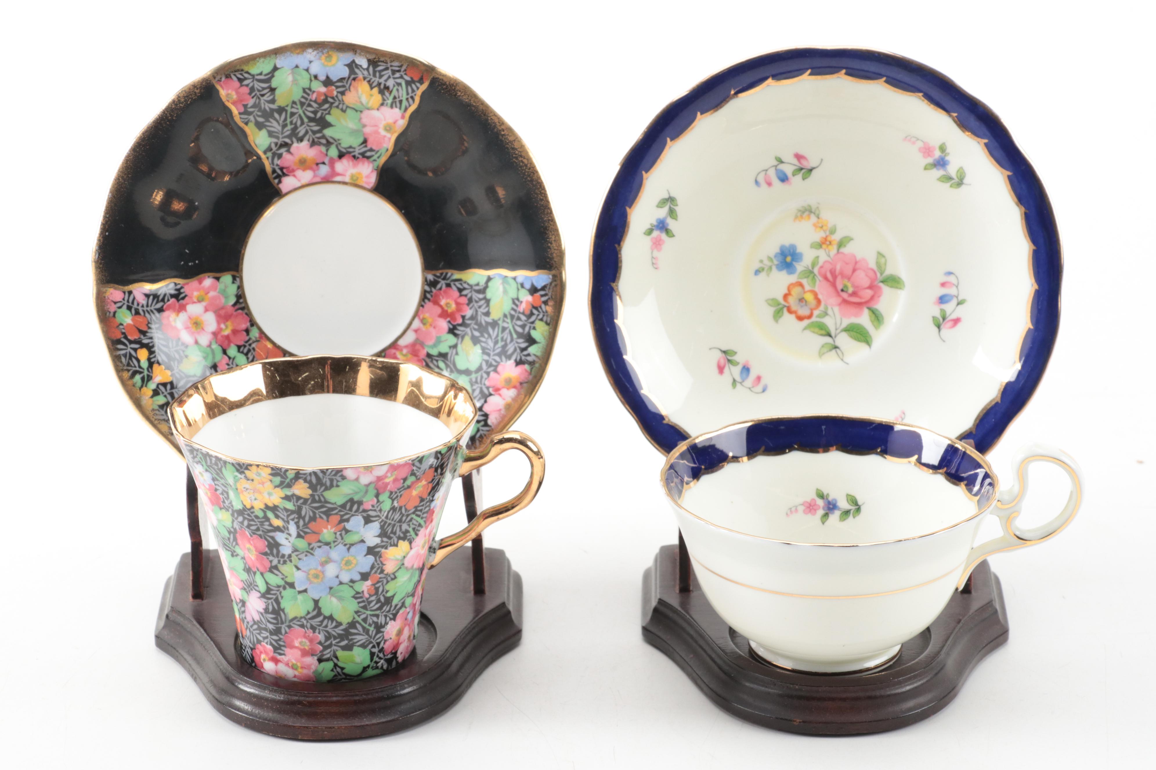 Porcelain Bouillon Soup Bowls with Other Teacups and Custard Bowl EBTH