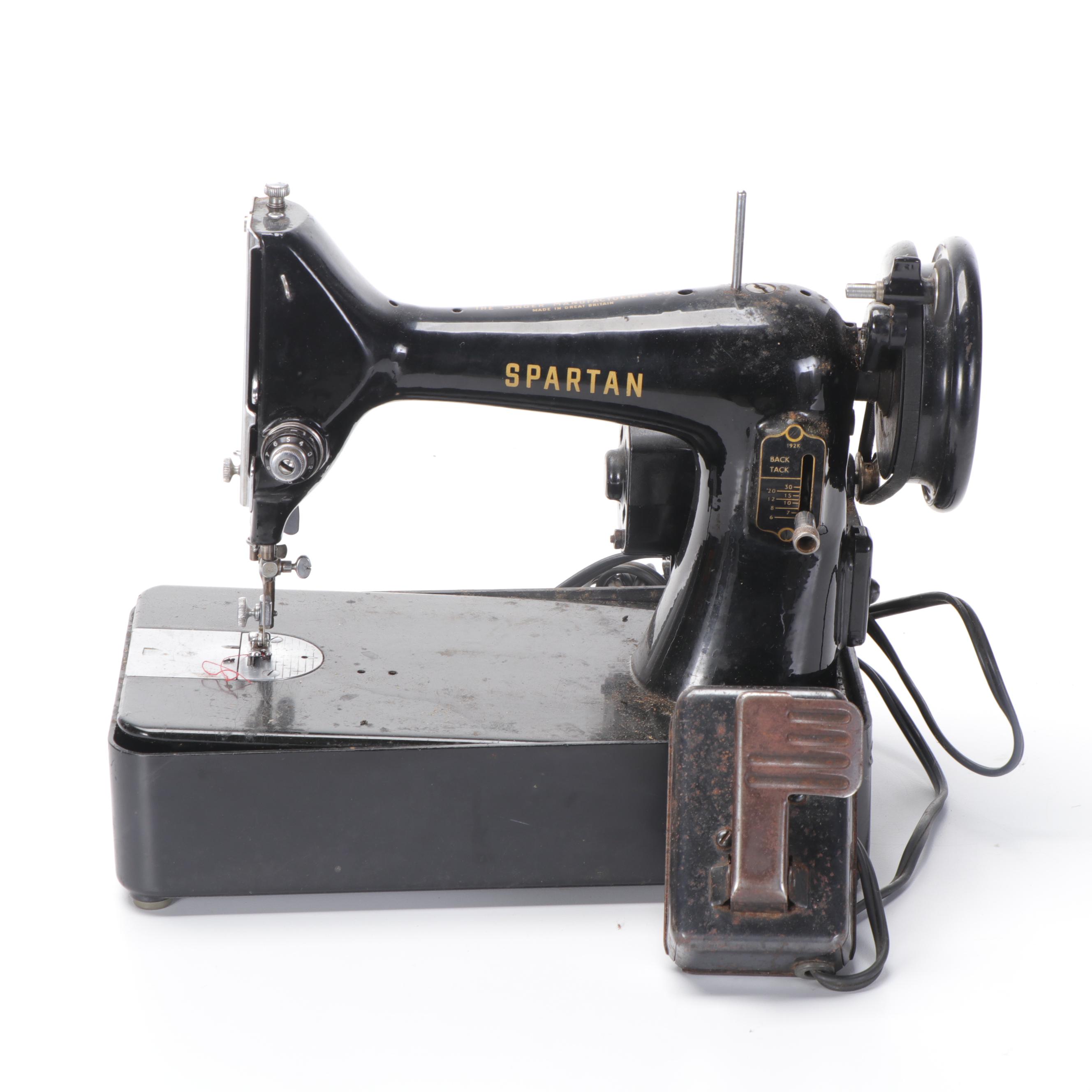 Singer Spartan Electric Sewing Machine with Foot Pedal, Mid20th