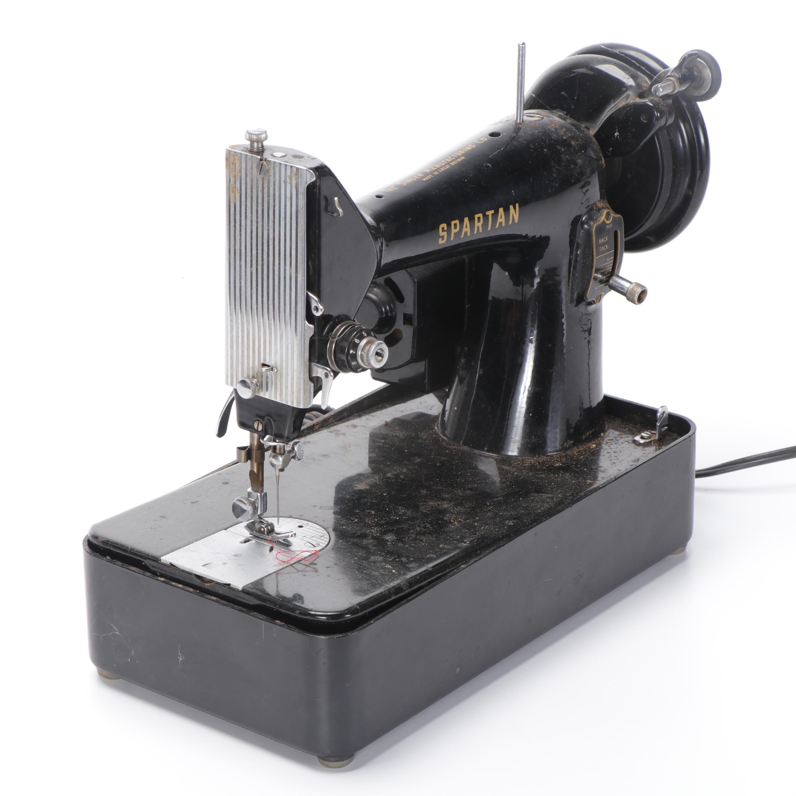 Singer Spartan Electric Sewing Machine with Foot Pedal, Mid20th