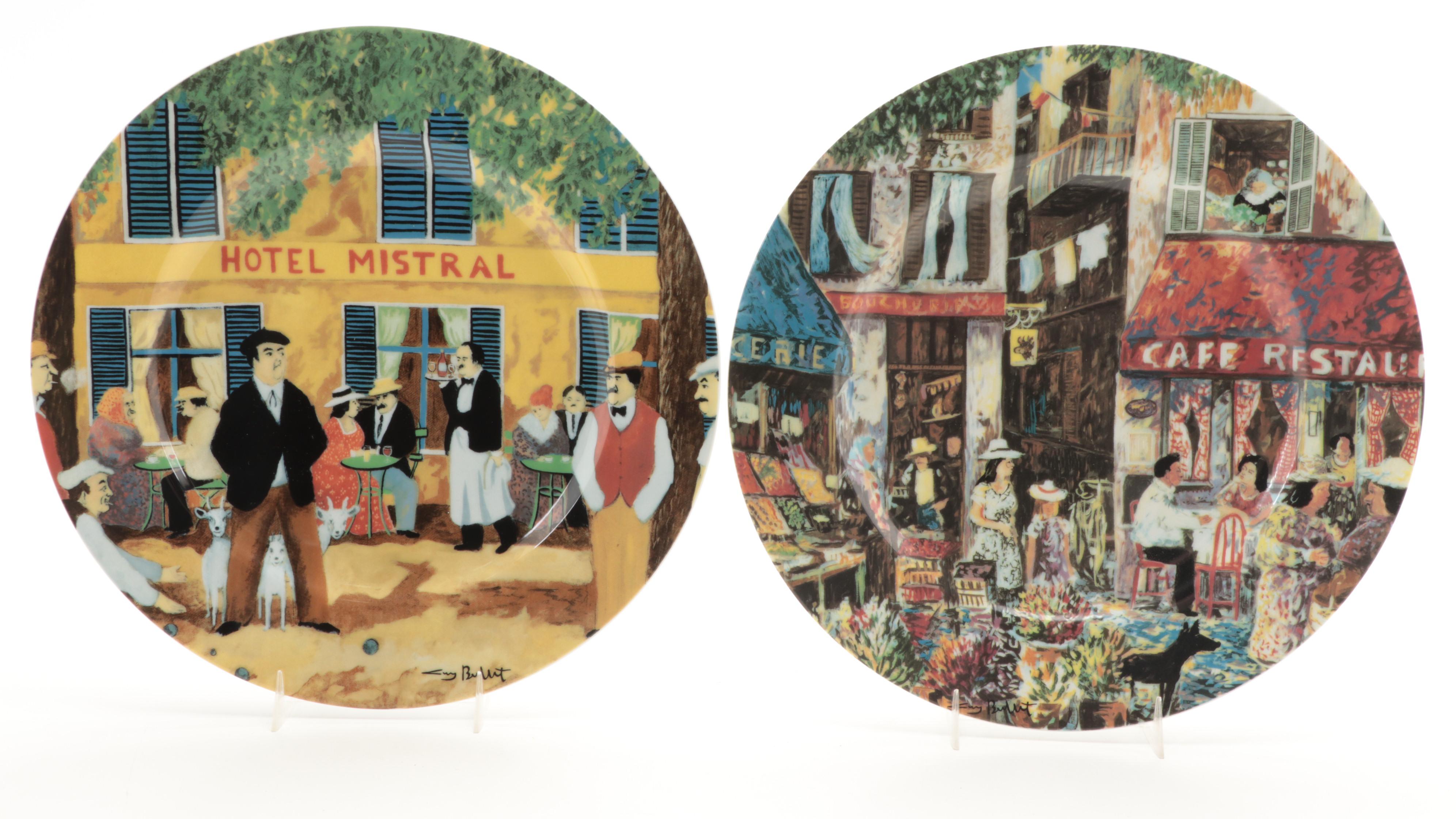 Guy Buffet Collection "Marché Provencale"and Other GBC Porcelain Plates
