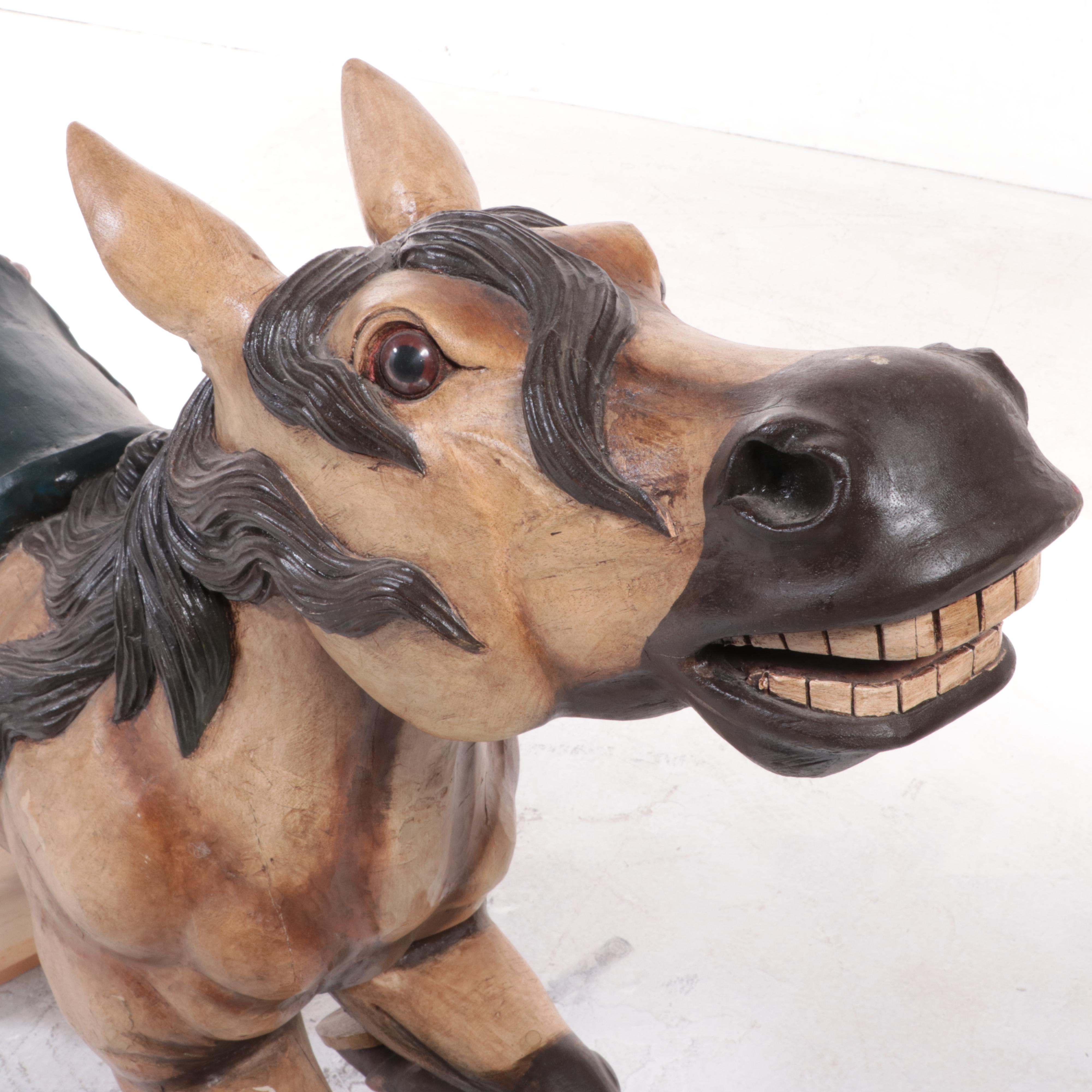 Philadelphia Toboggan Co. Carved Wood Carousel Hippocampus, Early 20th