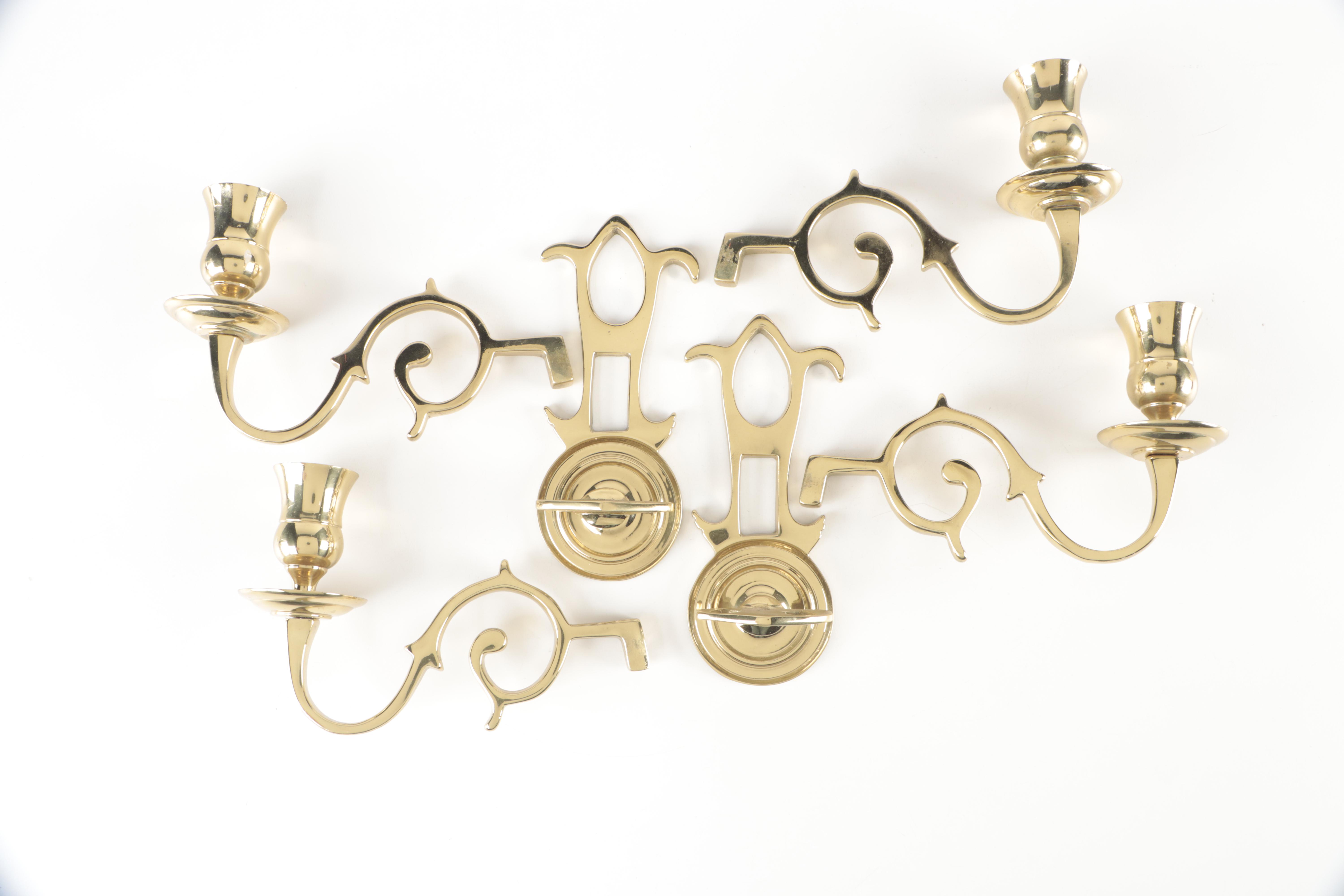 Pair of Virginia Metalcrafters Colonial Williamsburg Brass Candle