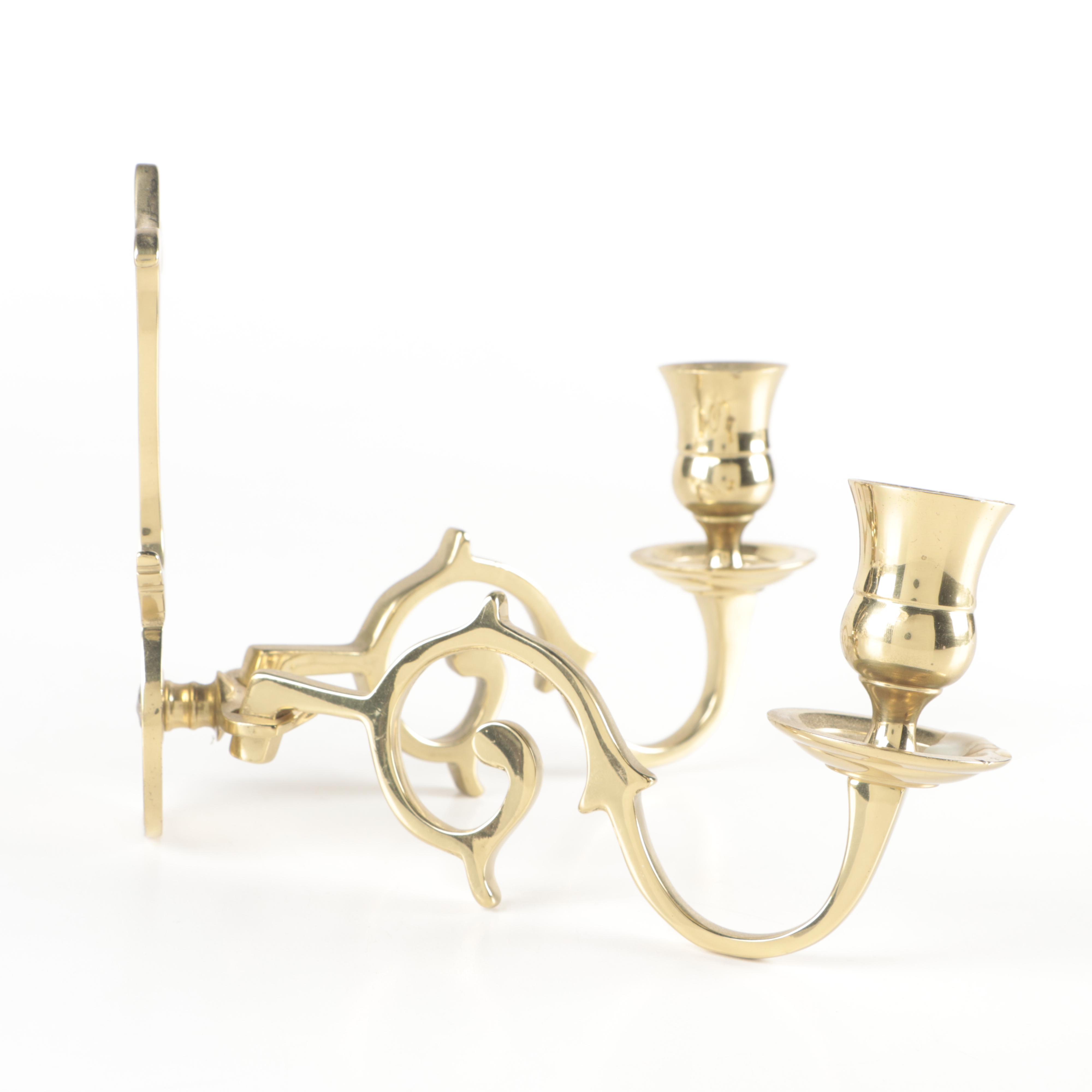 Pair of Virginia Metalcrafters Colonial Williamsburg Brass Candle