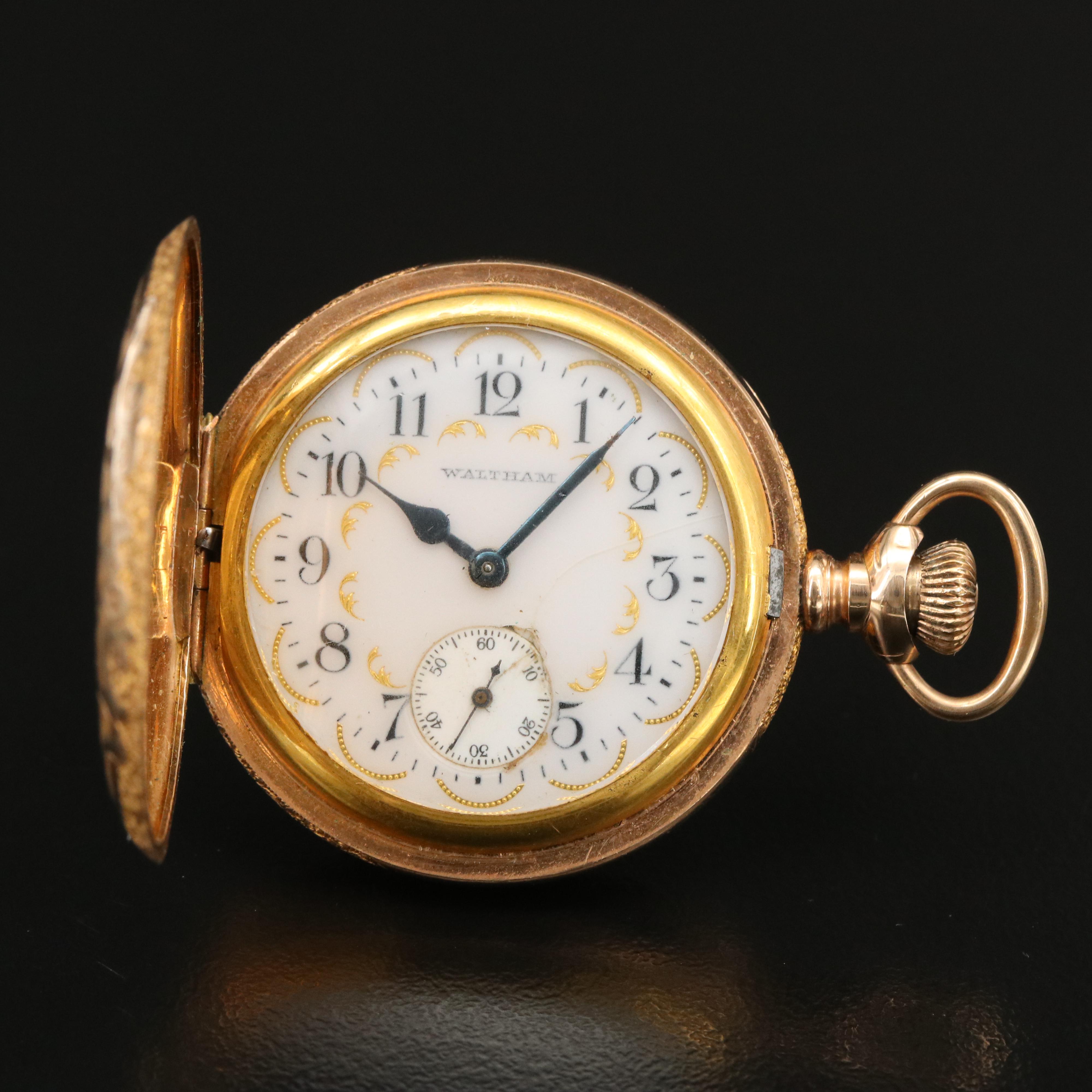 1908 Waltham Size O GoldFilled Hunting Case Pocket Watch EBTH