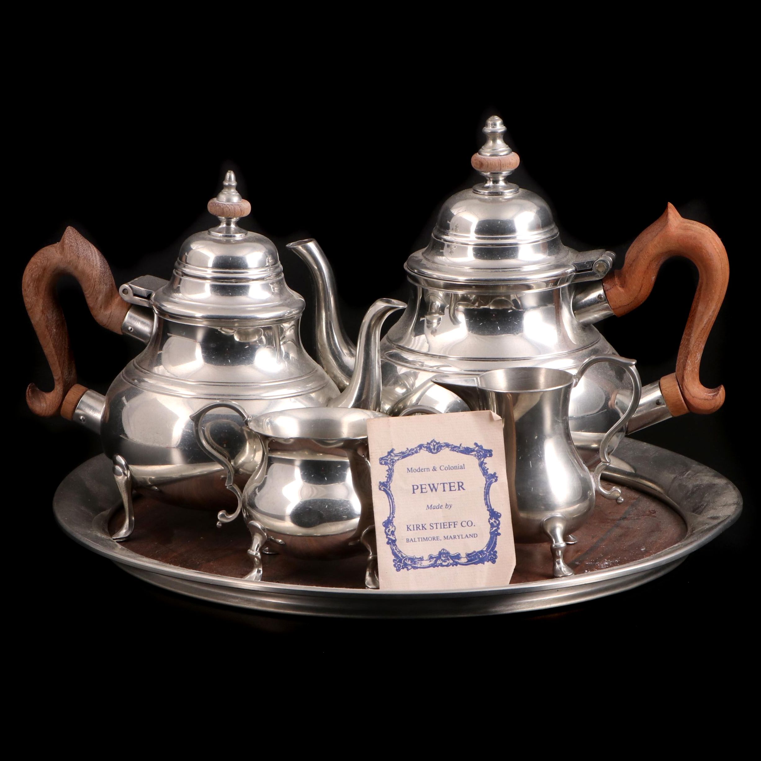 Williamsburg Restoration Steiff Pewter Coffee and Tea Set EBTH