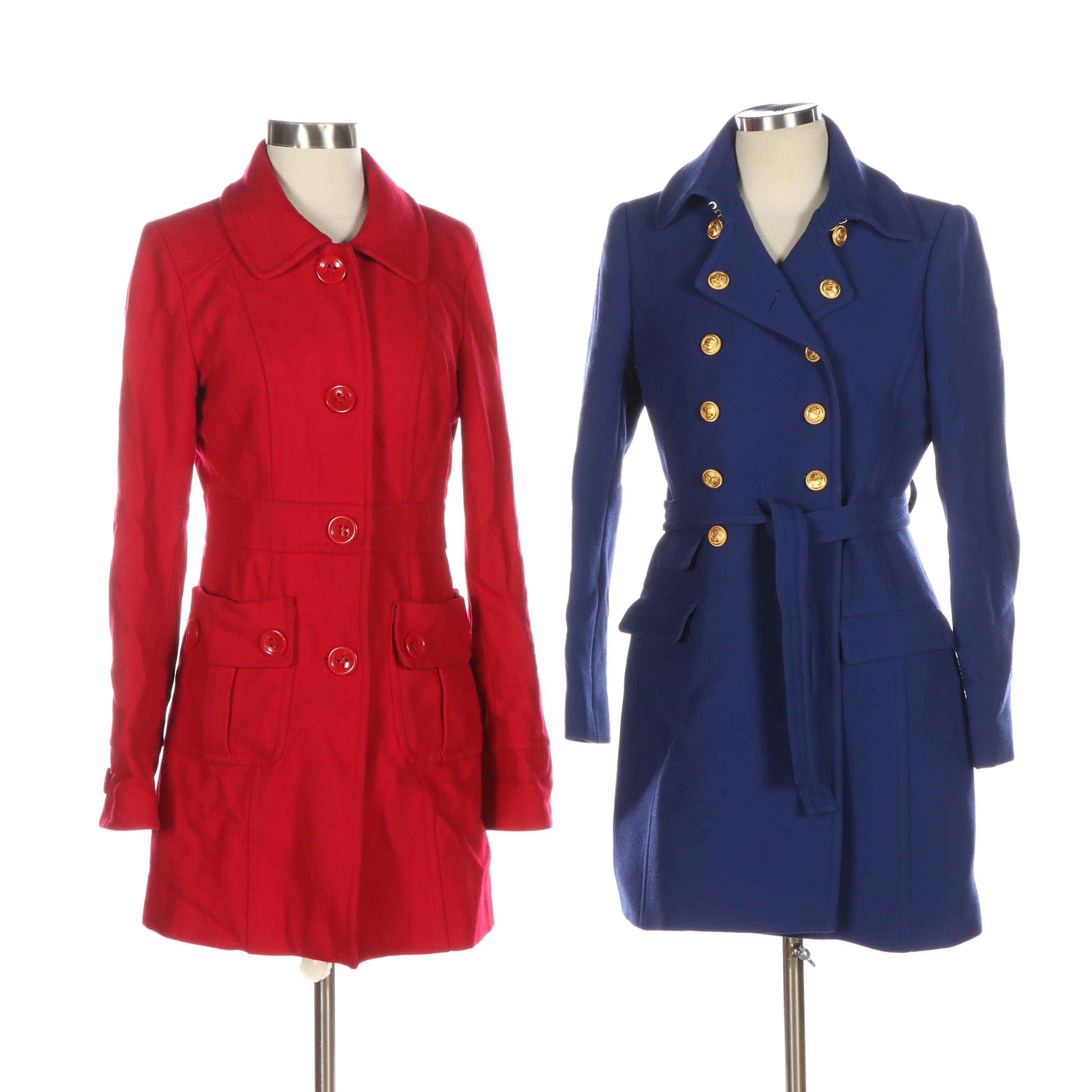 J. Crew DoubleBreasted Italian Double Cloth and Tulle Wool Blend Coats
