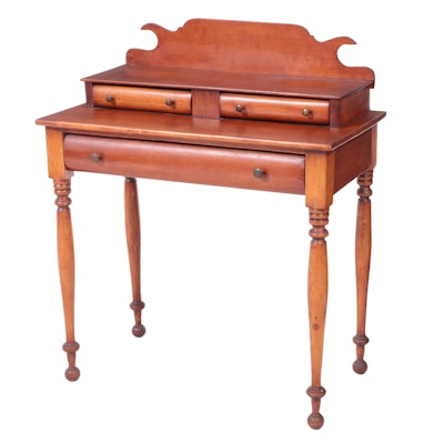 Late Federal Pine Deck-Top Dressing Table, labeled "Thomas Brown", circa 1830