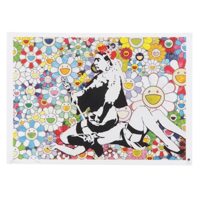 Death NYC Pop Art Homage to Murakami Featuring Queen Elizabeth, 2022