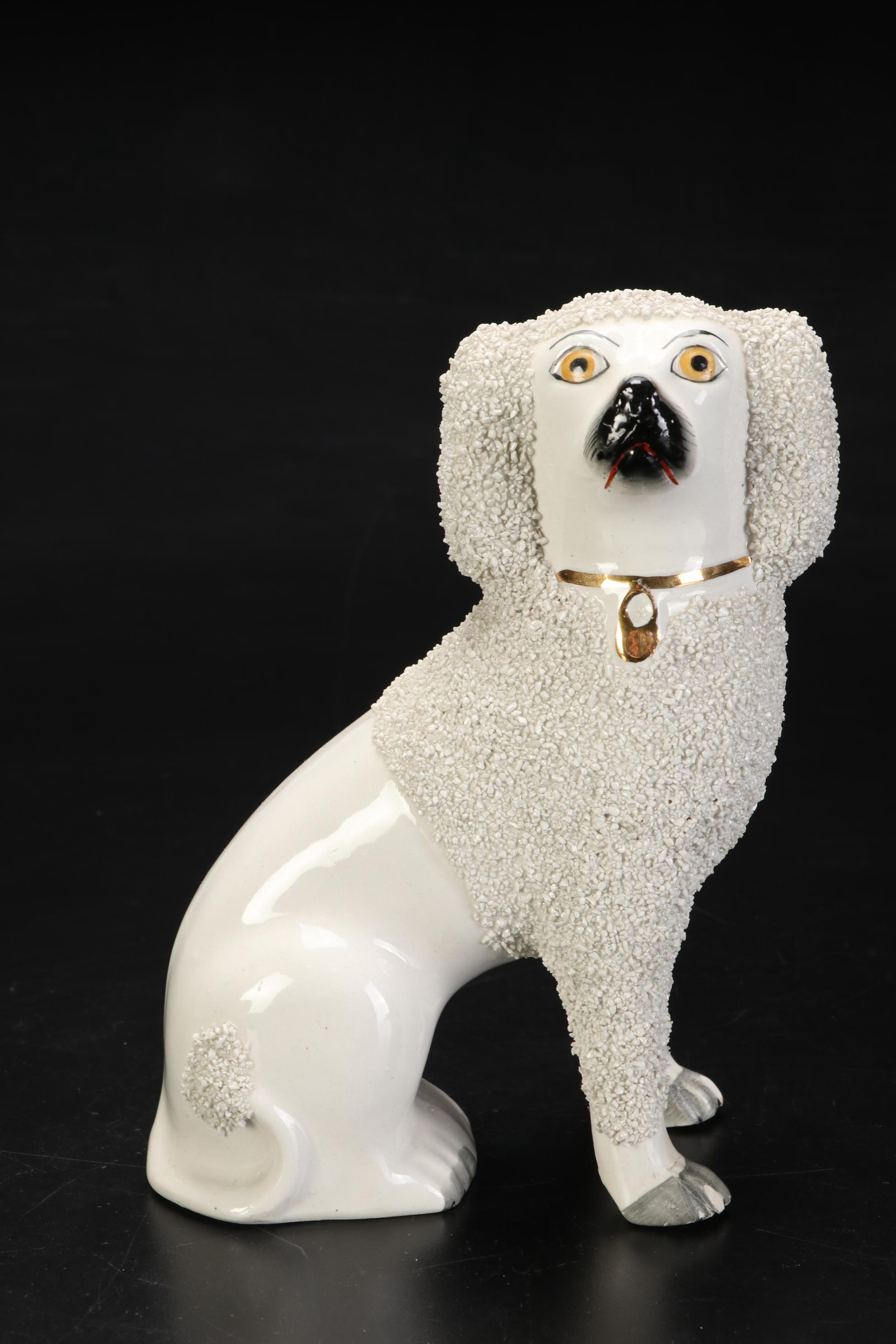 Staffordshire Confetti Poodles and Rust Spaniel Figurines EBTH