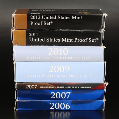 Six U.S. Mint Proof Sets, Including Key-Date 2012
