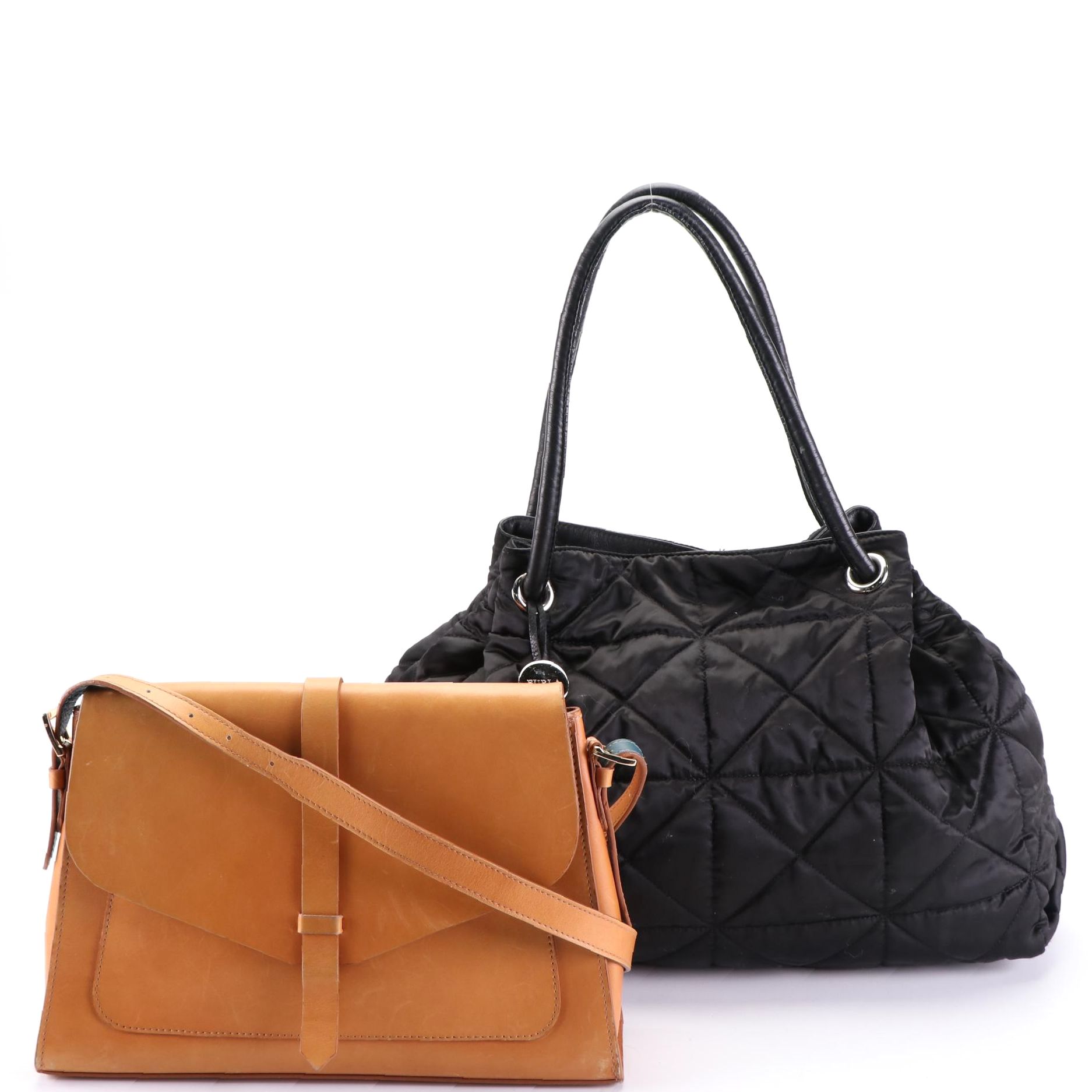 GiGi and Leather FrontFlap Bag and Furla Quilted Handbag EBTH