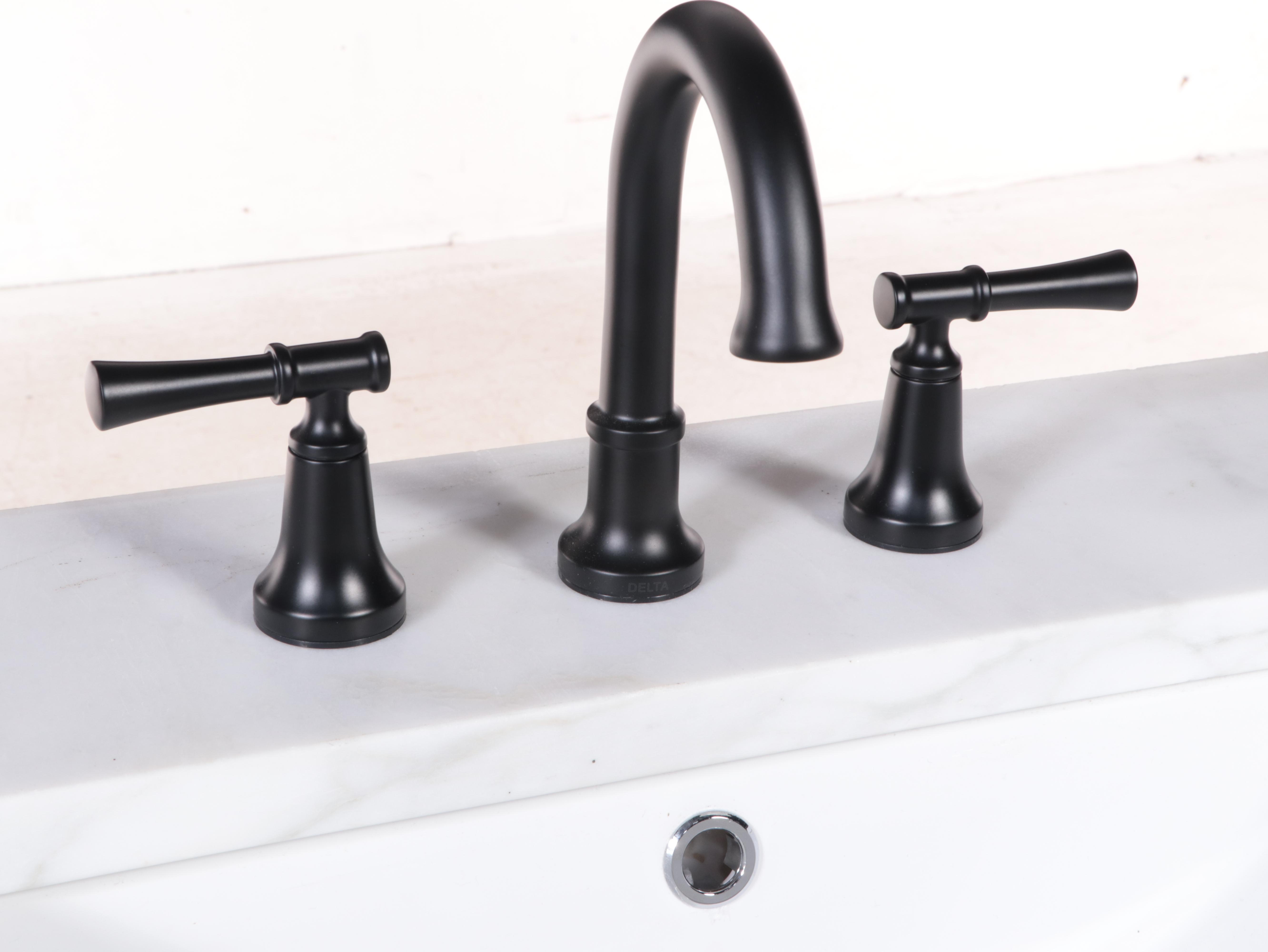 Restoration Hardware Marble Top Bathroom Vanity with Delta "Chamberlain