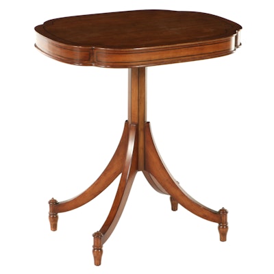 Regency Style Cherrywood and String-Inlaid Side Table, 20th Century