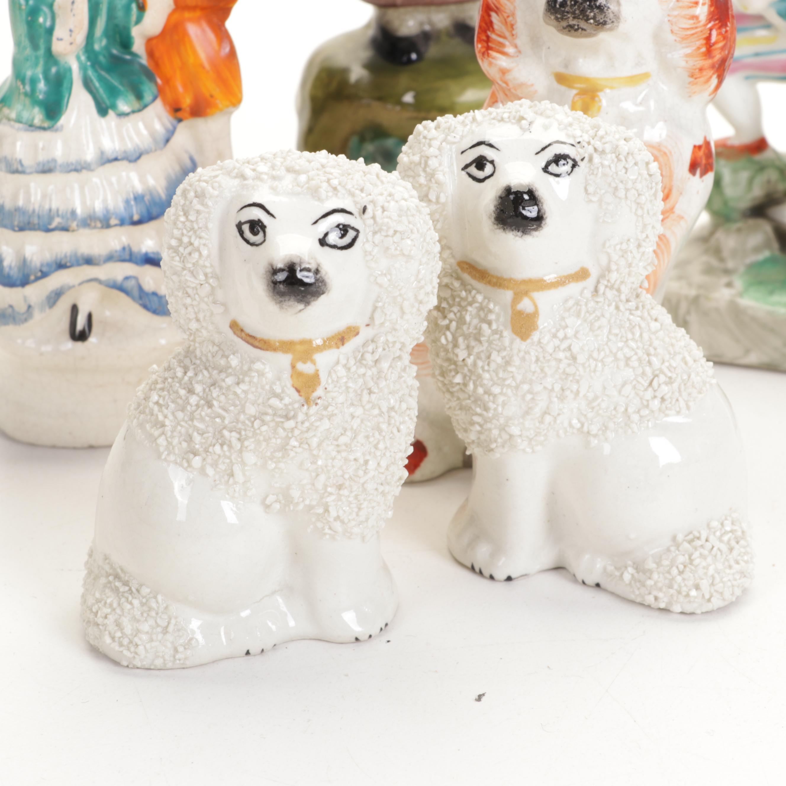 Old Staffordshire Ware Confetti Poodles and Other Figurines EBTH