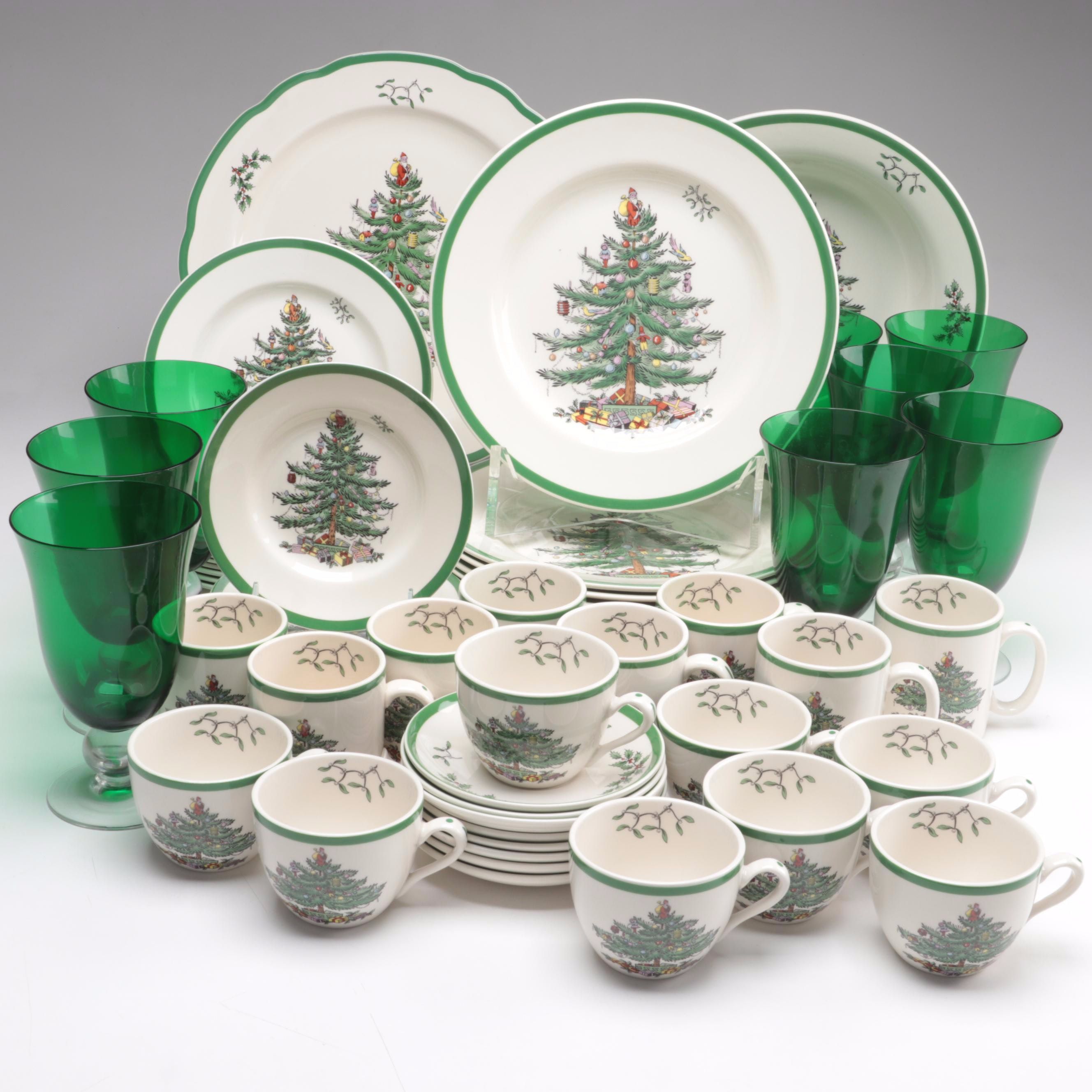 Spode "Christmas Tree" Dinnerware Service for Eight EBTH