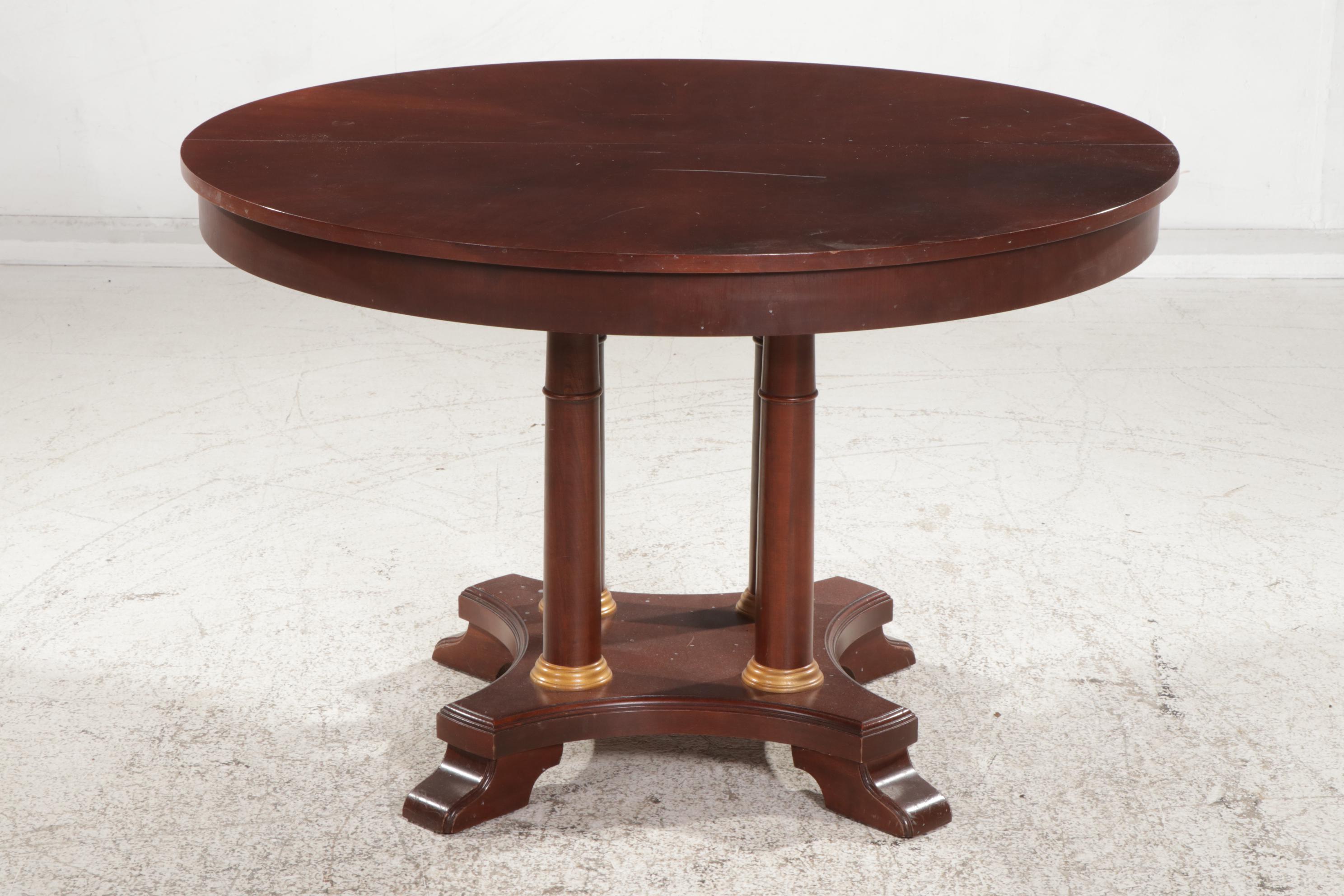 Ethan Allen "Medallion Collection" Cherrywood Pedestal Extension Dining
