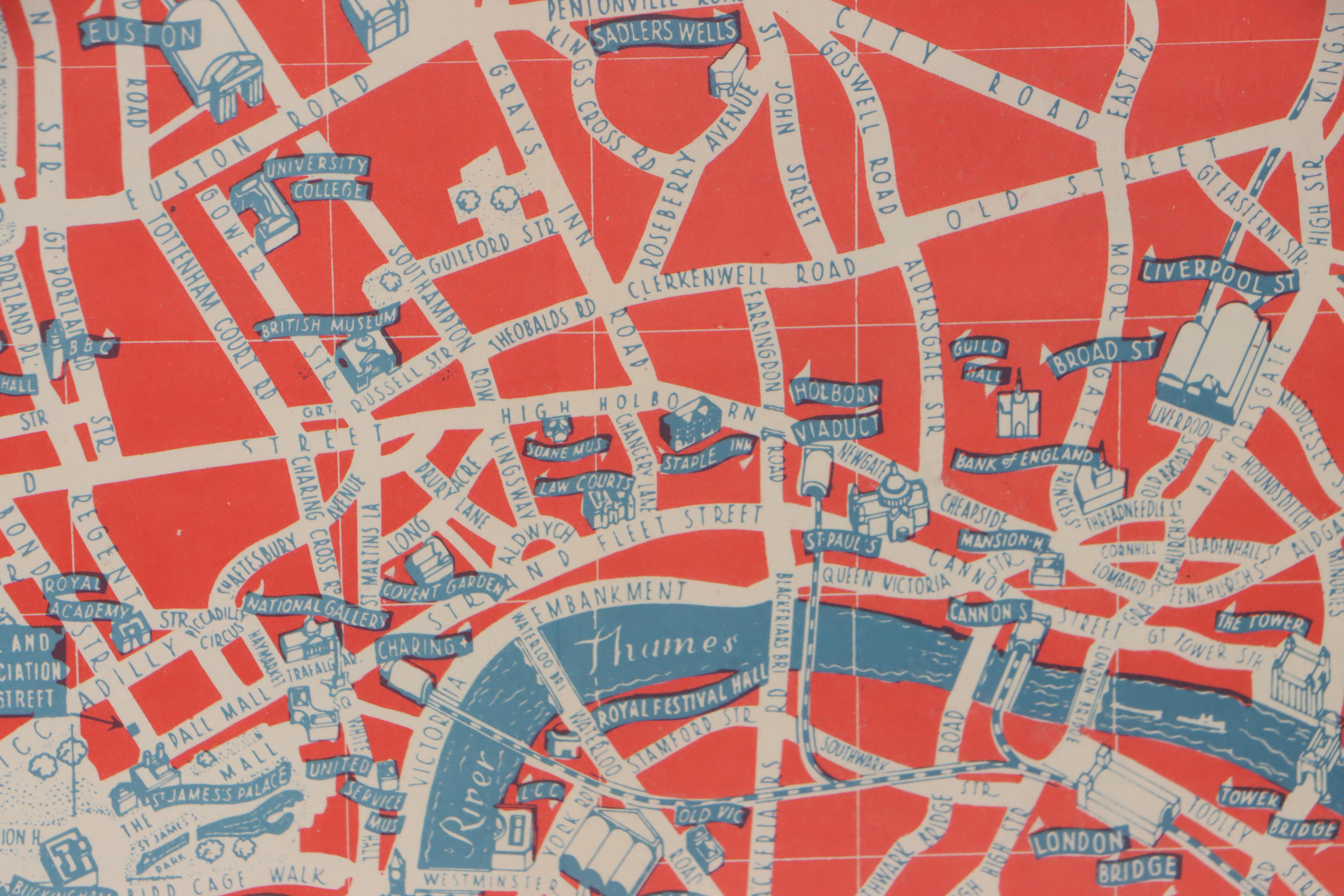 Lithograph Map of Inner London, 20th Century | EBTH