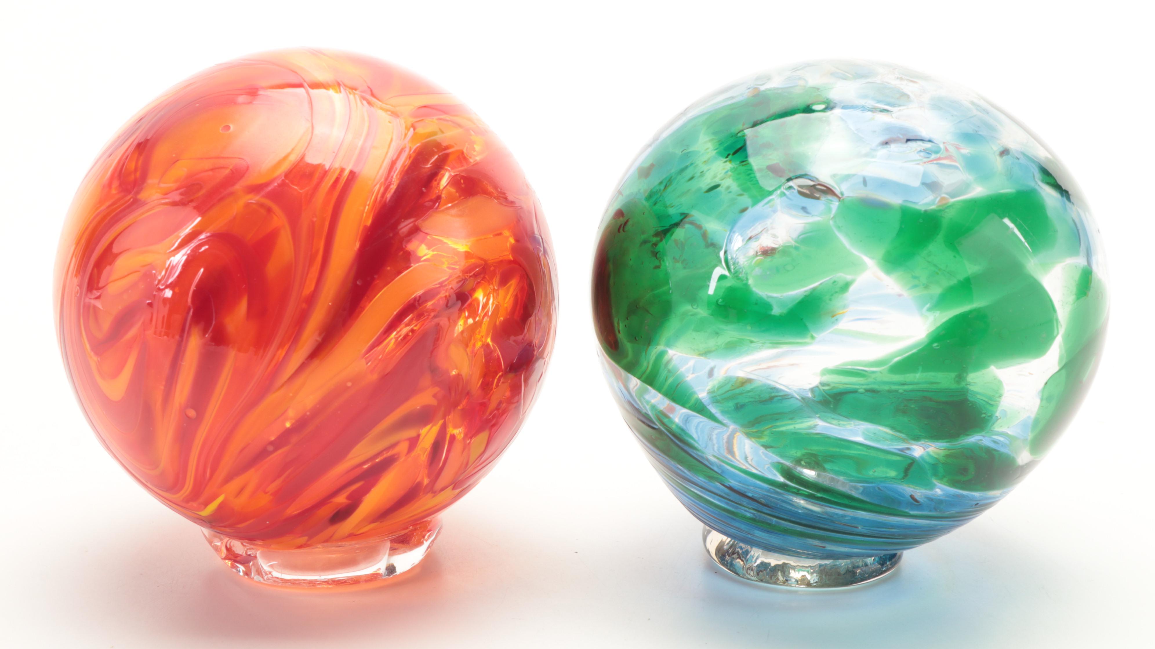 Lincoln City Glass Center, Pyromania and Other Studio Blown Glass Floats EBTH
