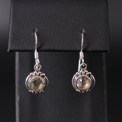 Sterling Silver Quartz Drop Earrings