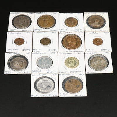 Fourteen United States Political Medals and Tokens, 1844-2011