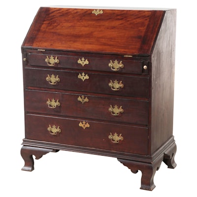 American Chippendale Maple Slant-Front Desk, Late 18th Century