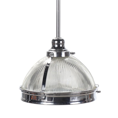 Industrial Holophane Style Ceiling Pendant Light, Contemporary