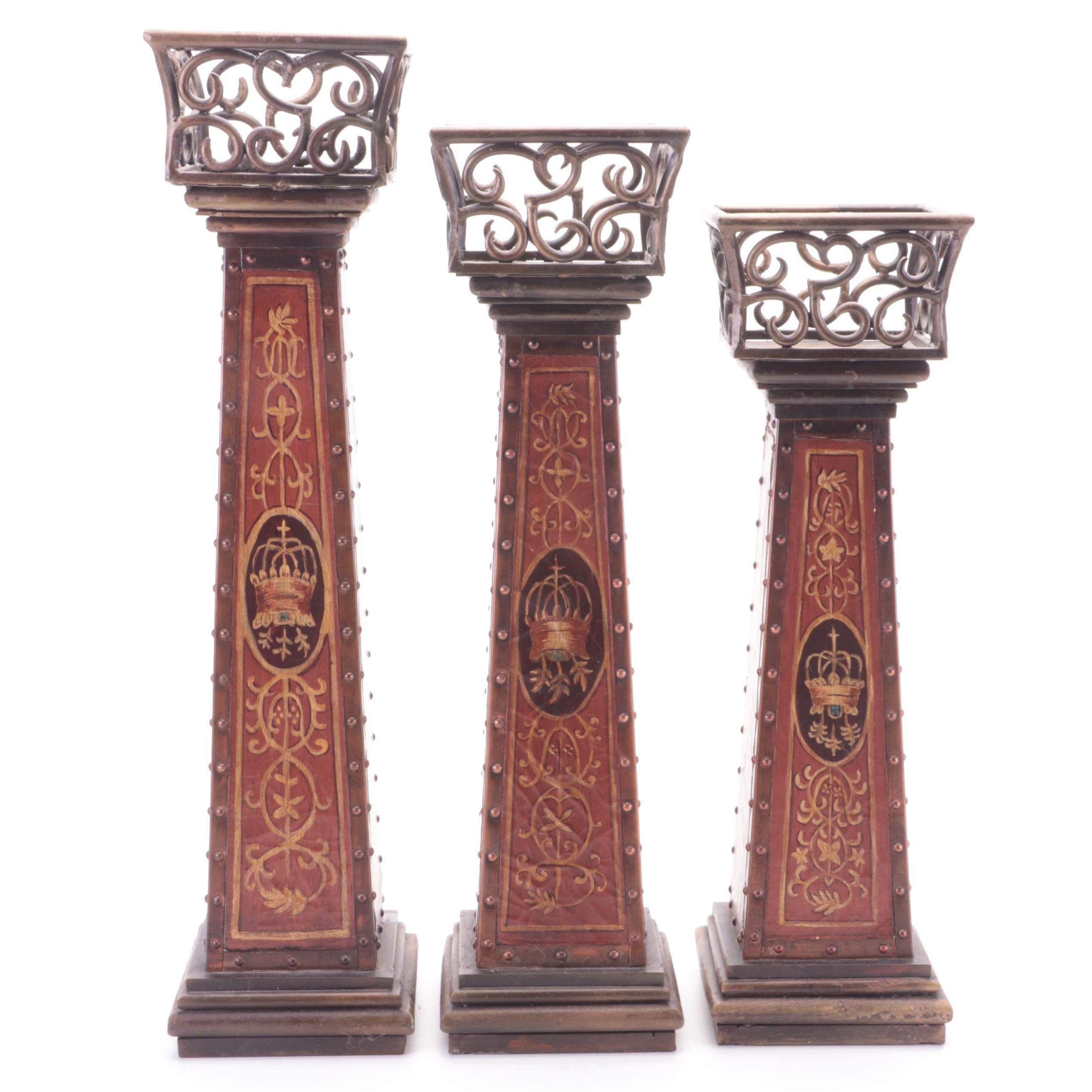 Graduated Floor Candle Holders, Set of Three EBTH