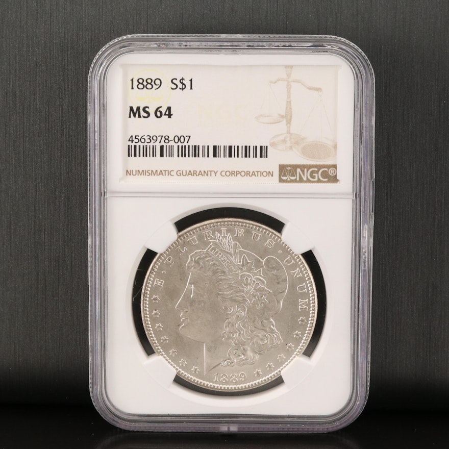 NGC Graded MS64 1889 Morgan Silver Dollar