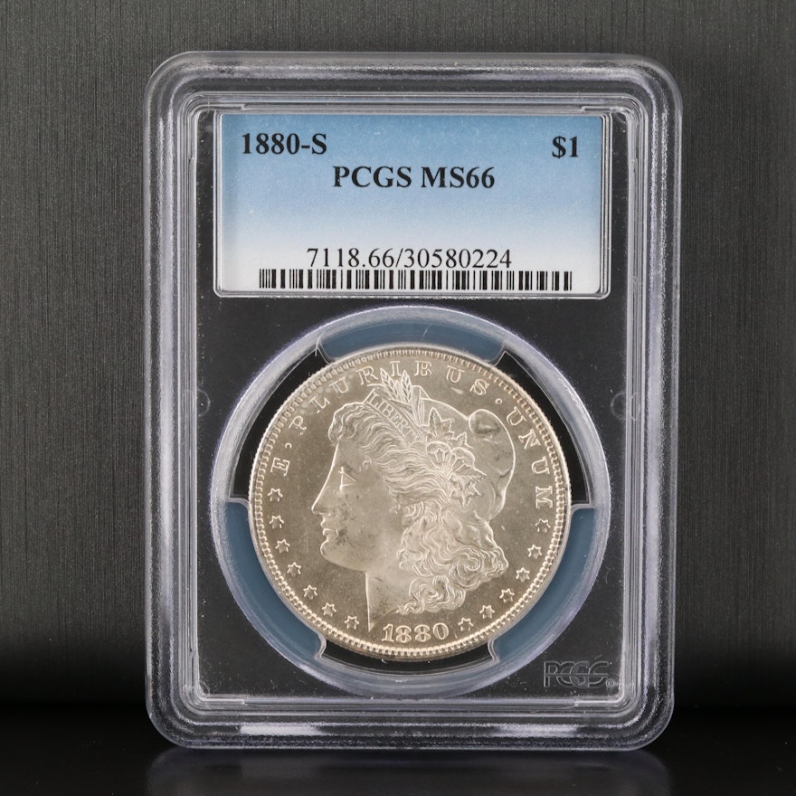 PCGS Graded MS66 1880-S Morgan Silver Dollar