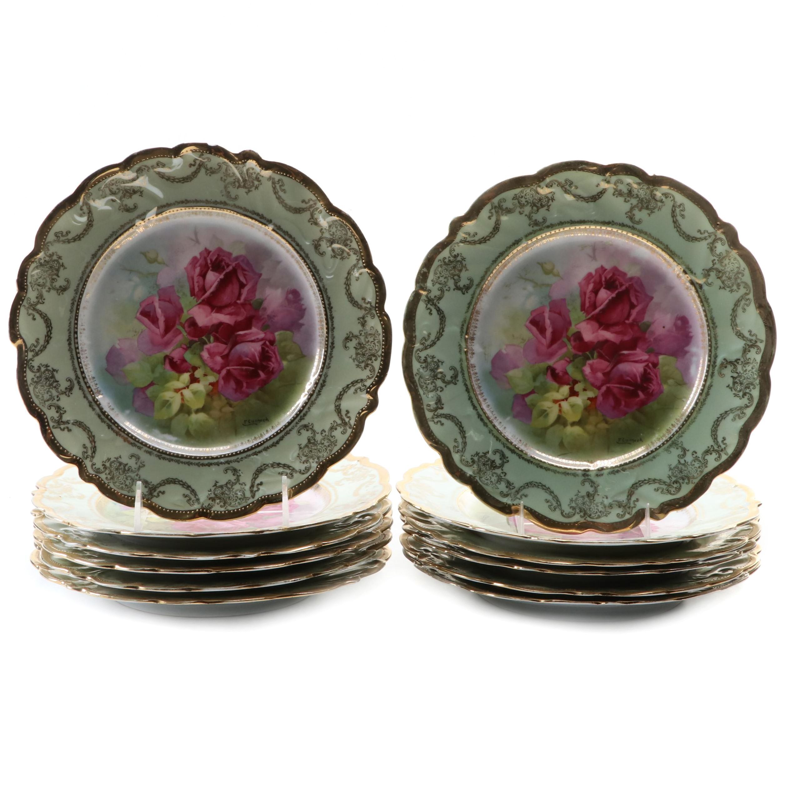 Prov. Saxe E.S. German HandPainted Porcelain Dinner Plates EBTH