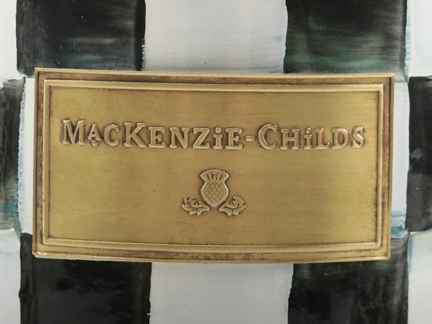MacKenzie Childs quot Courtly Check quot Enamel Canisters with Salt and Pepper MacKenzie Childs quot Courtly Check quot Enamel Canisters with Salt and Pepper