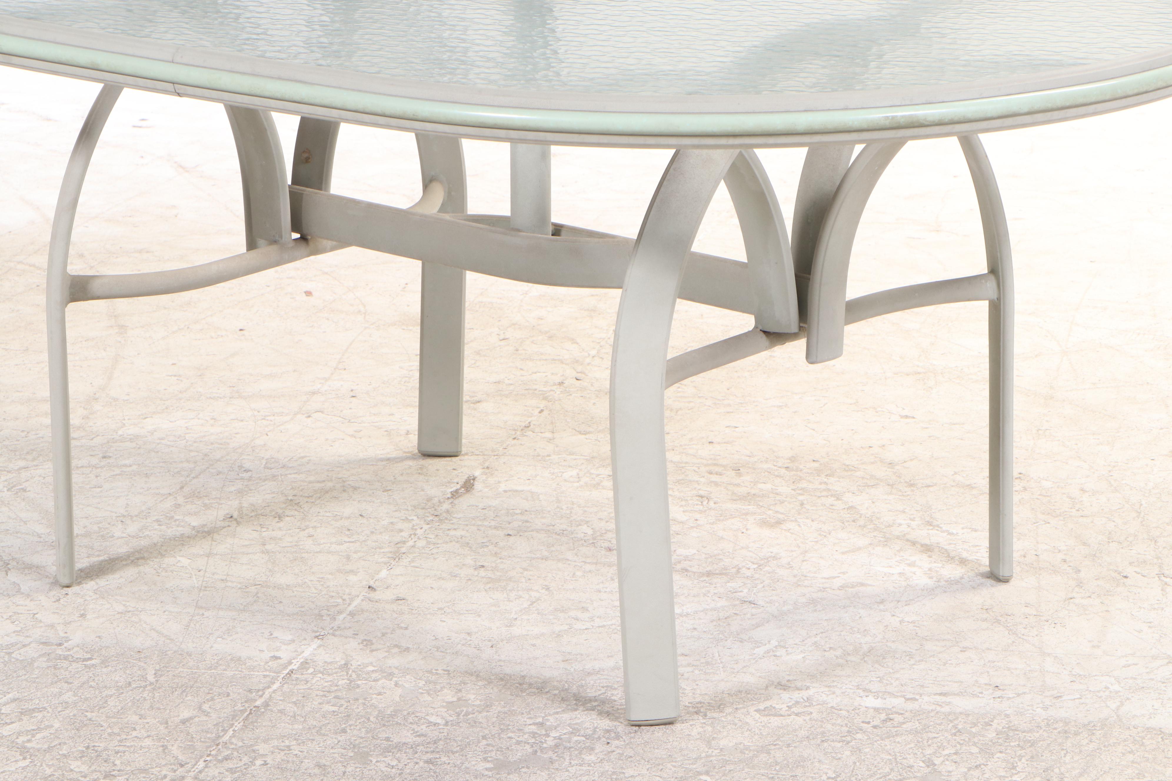 FivePiece Homecrest Aluminum and Glass Top Patio Dining Set EBTH