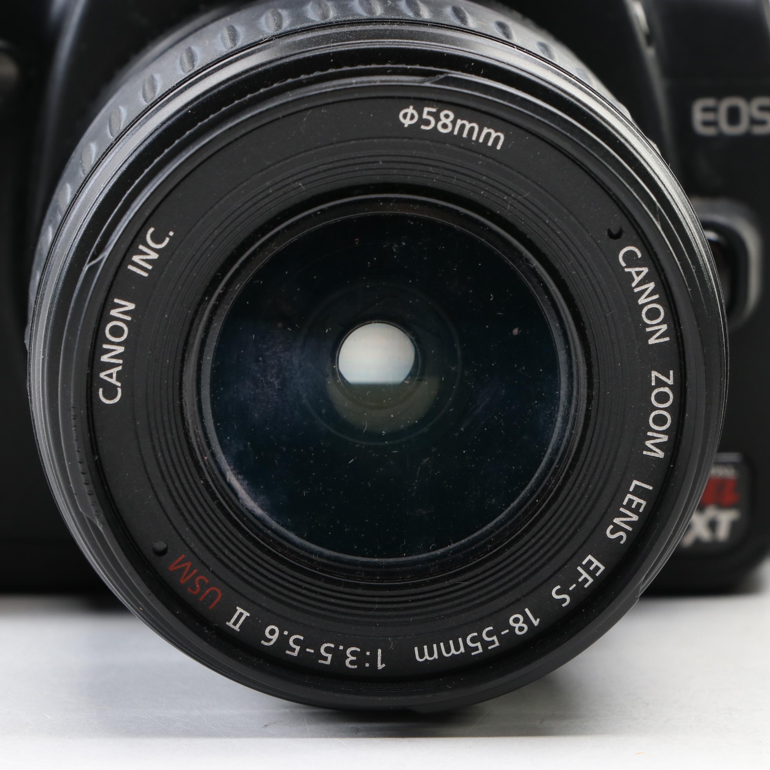 Canon EOS Rebel and Rebel XT DSLR Cameras with Flash Attachments EBTH