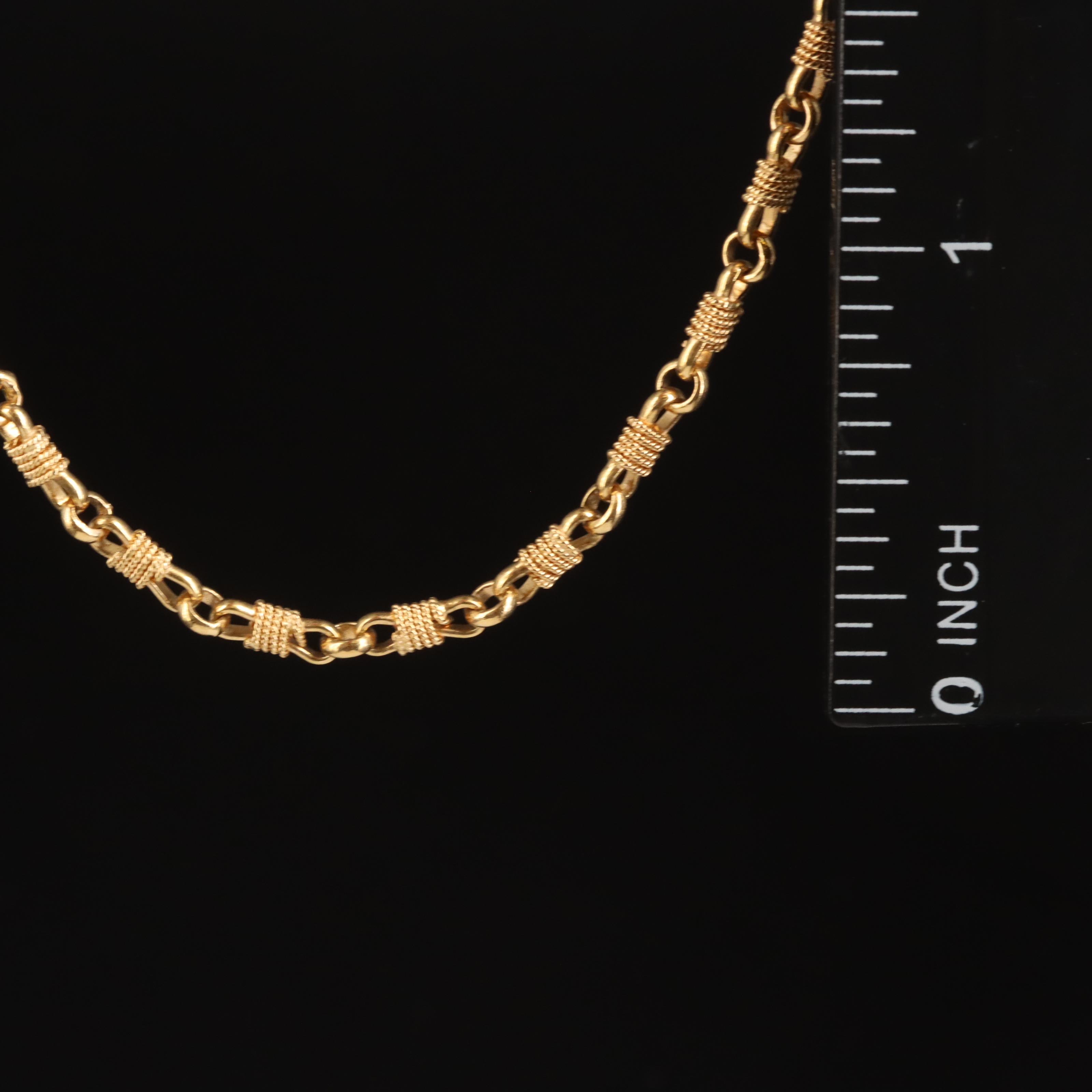 18K Fancy Link Necklace EBTH