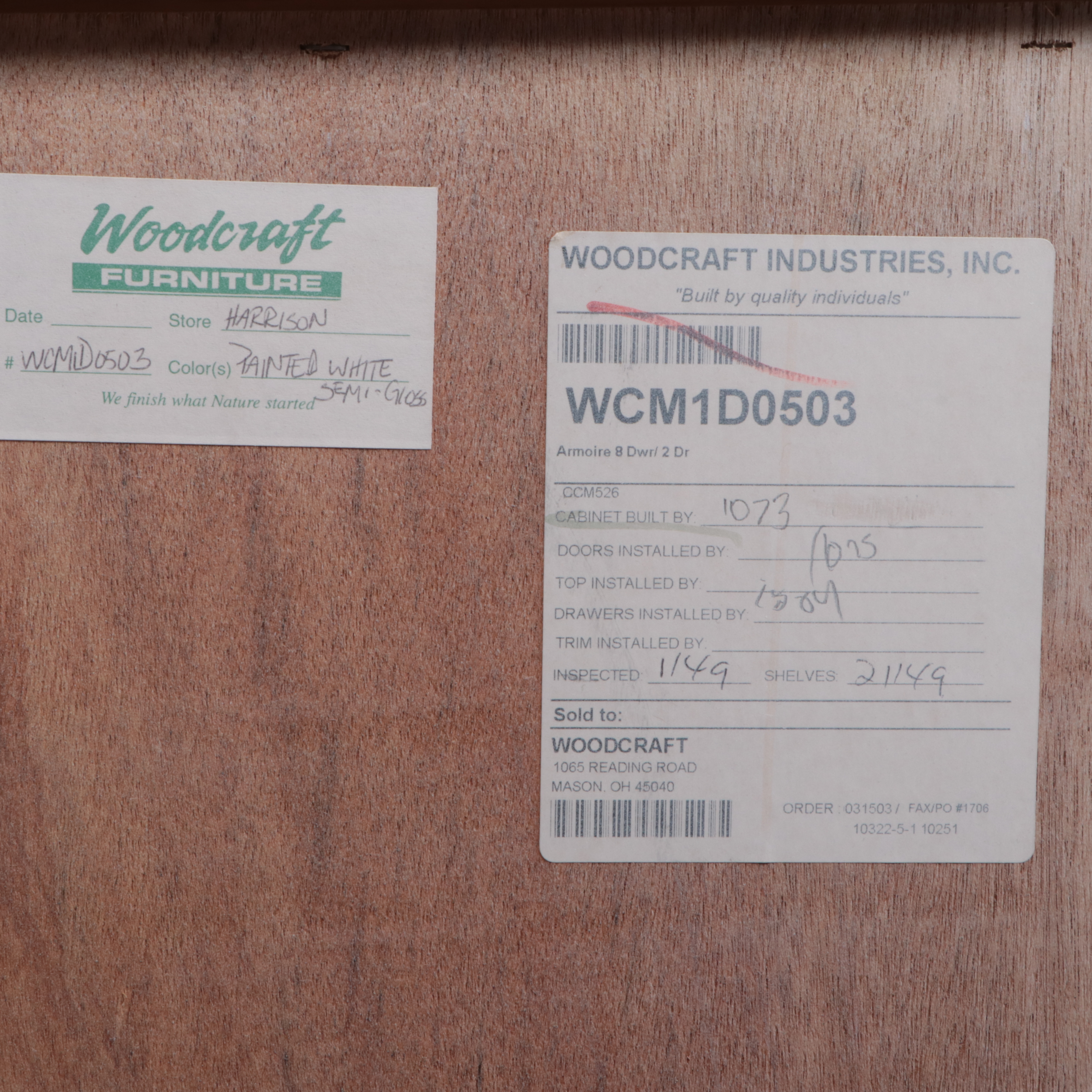 Woodcraft Industries White Painted EightDrawer Media Armoire, Late 20th Century EBTH