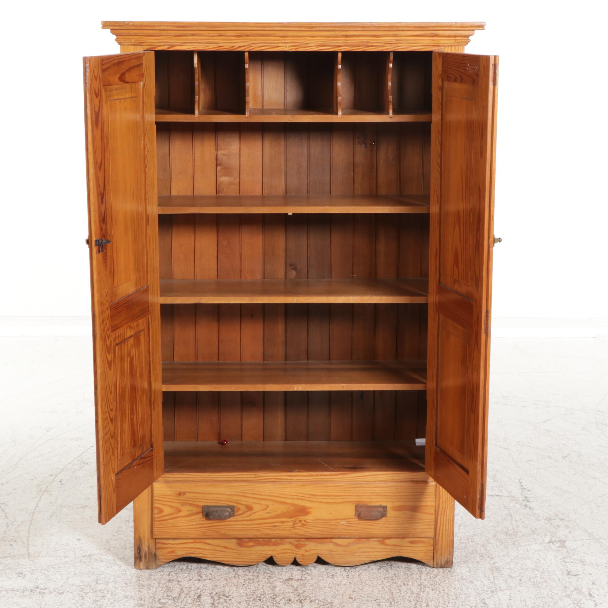 Paneled Pine Storage Early 20th Century EBTH