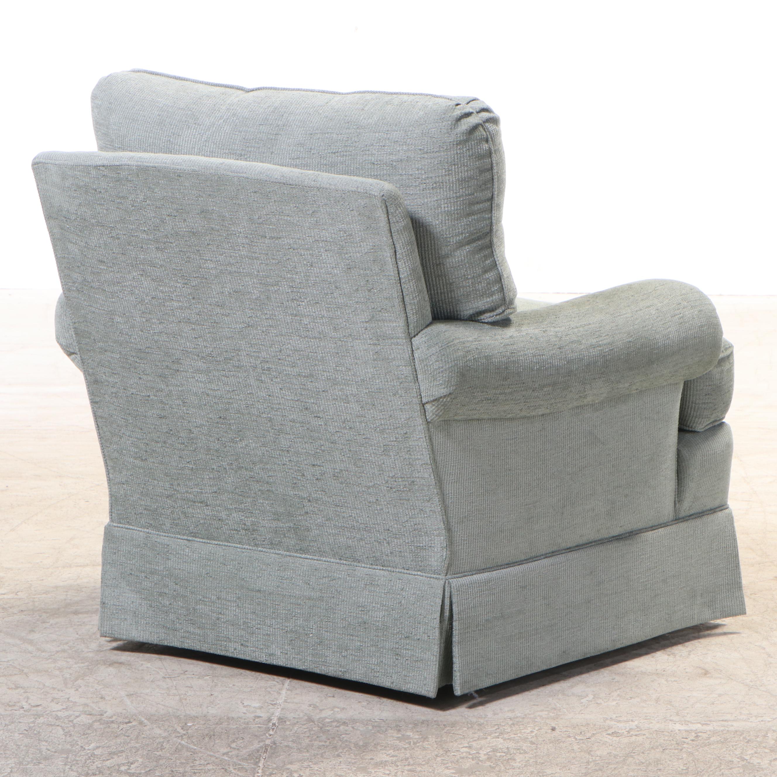 Sherrill Furniture CustomUpholstered Swivel Armchair and Ottoman EBTH