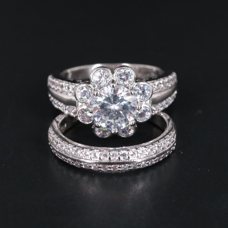 Cubic Zirconia Ring and Enhancer Ring