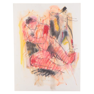 Jack Meanwell Expressionist Pastel Figure Drawing