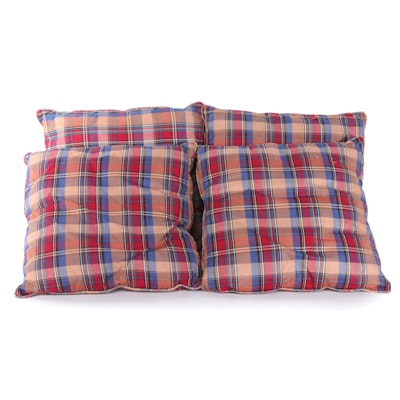 Four Plaid Accent Pillows